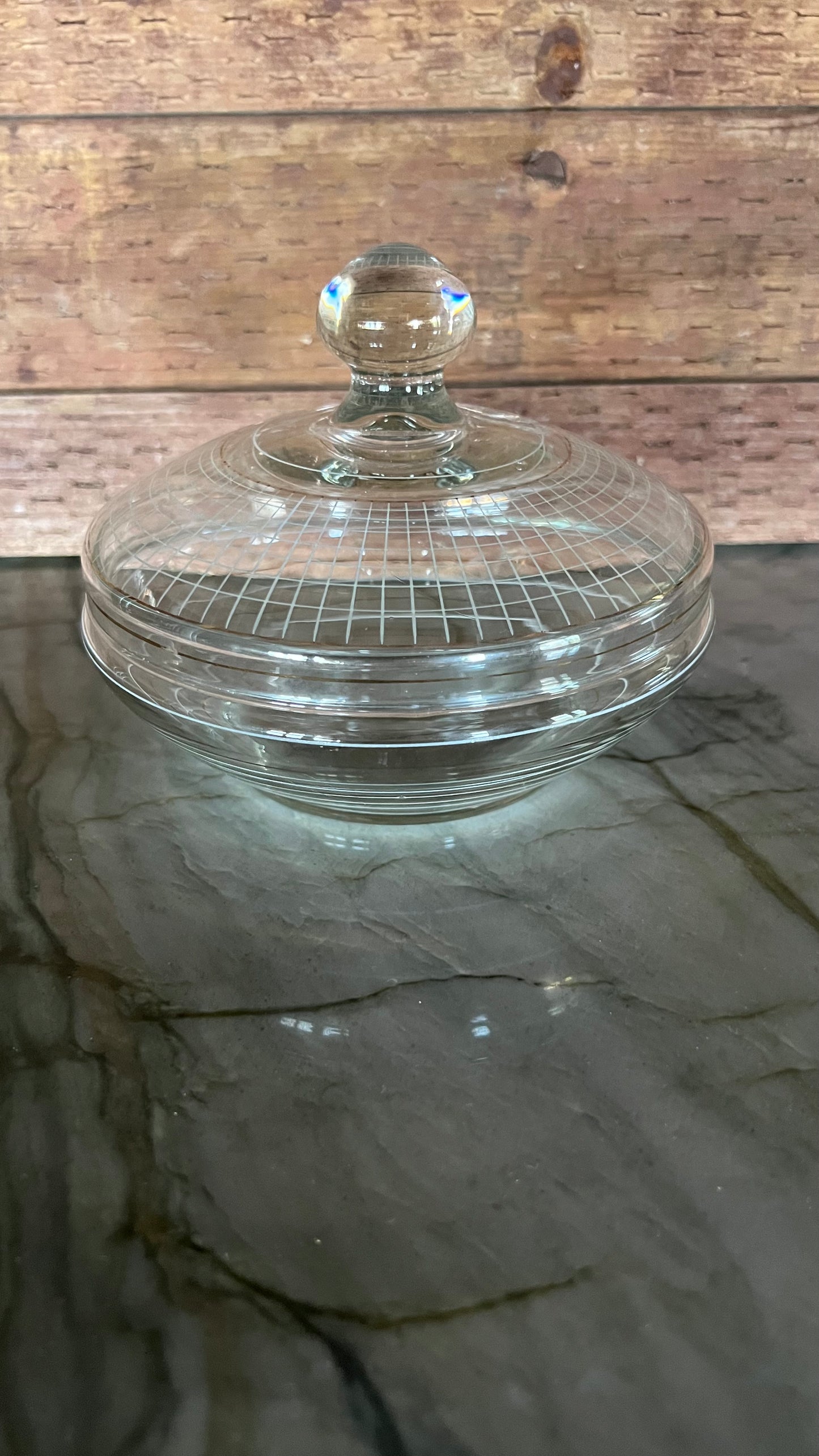 Covered Glass Candy Dish