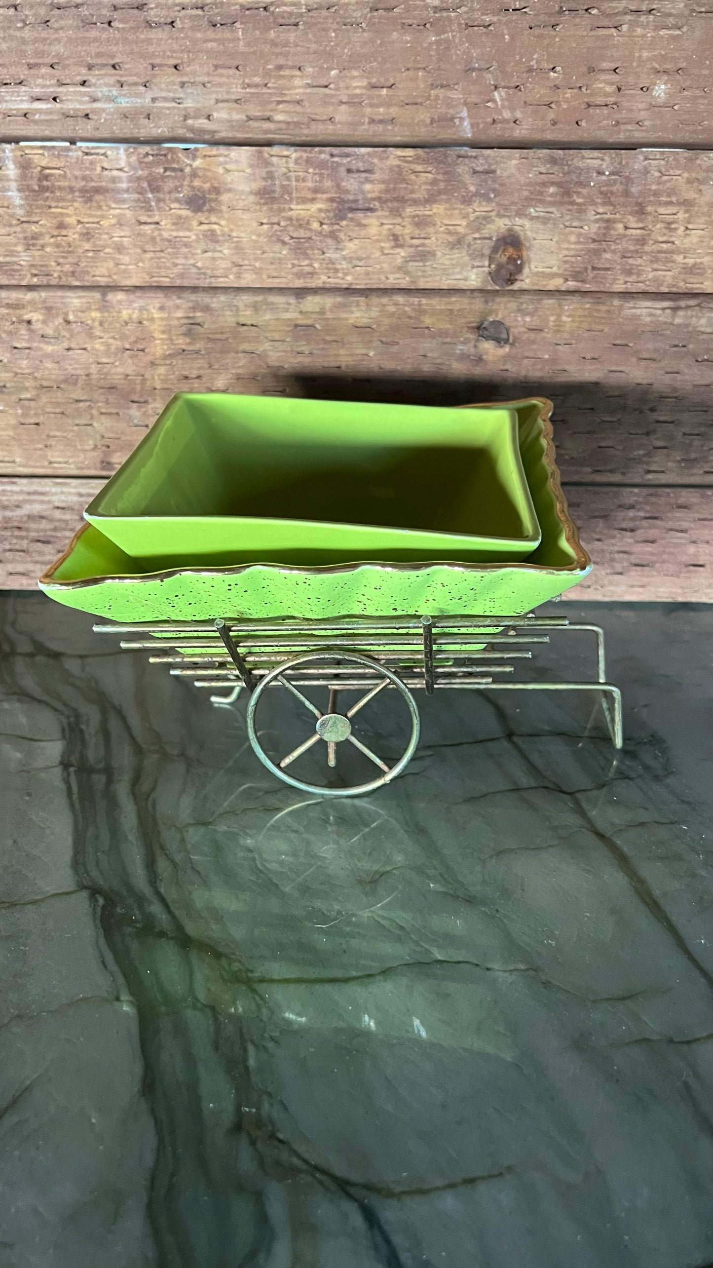 Vintage Fluted Green Dish Set