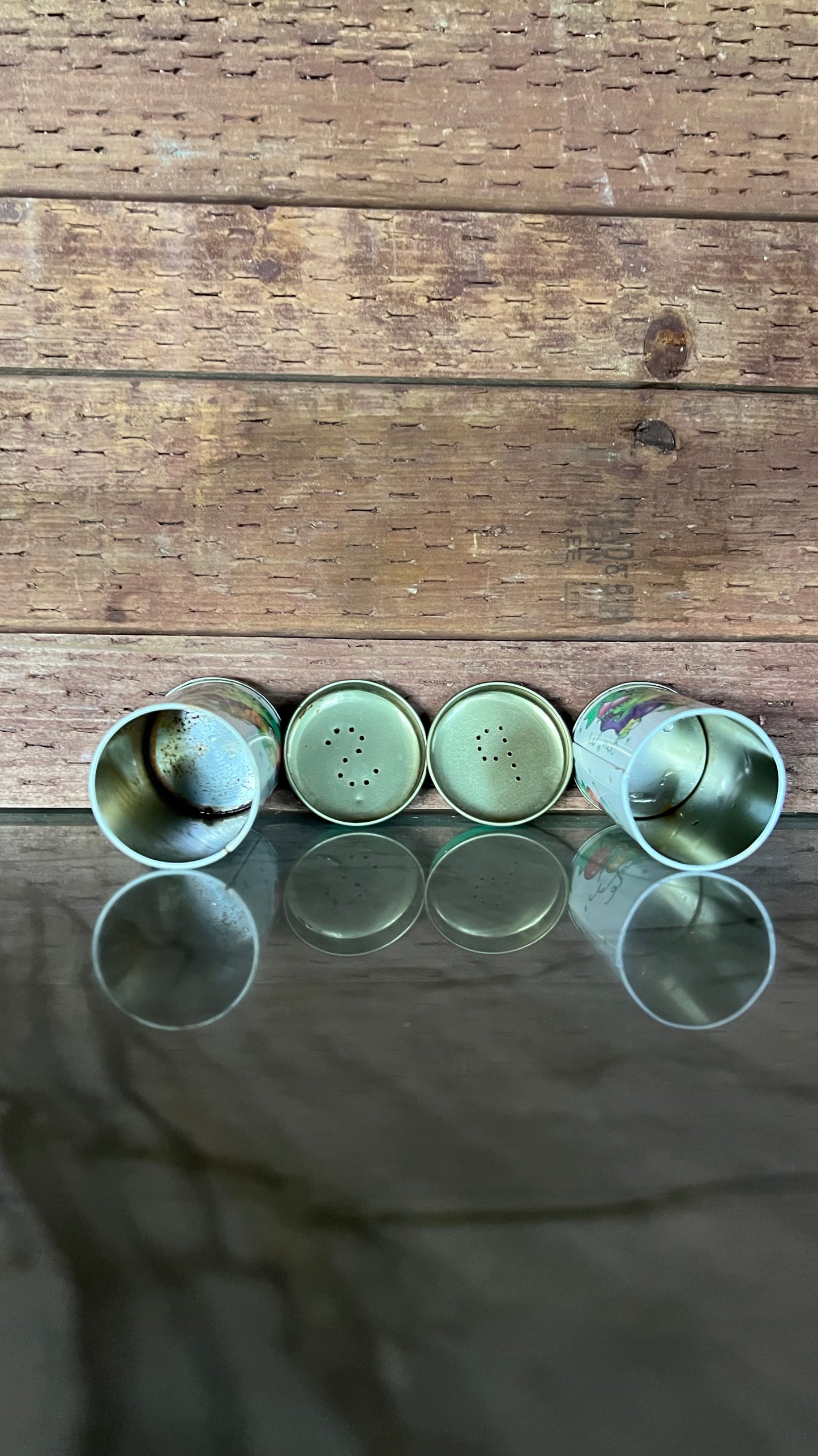 Tin Vegetable Salt & Pepper Shaker Set