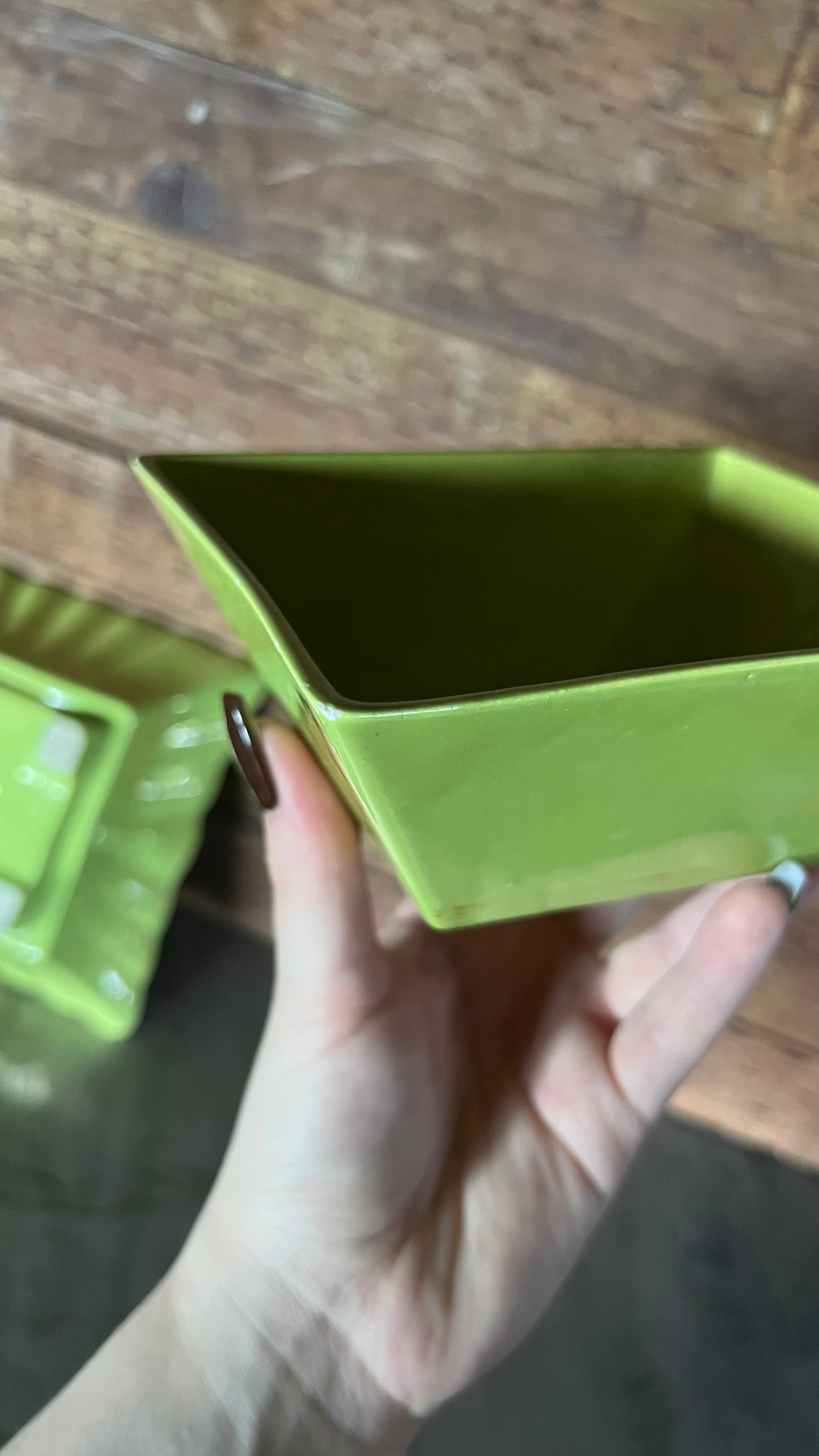 Vintage Fluted Green Dish Set