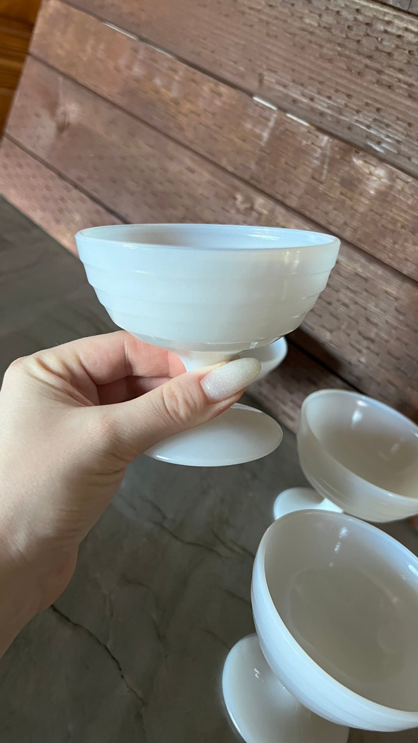 Hazel Atlas Milk Glass Cup Set