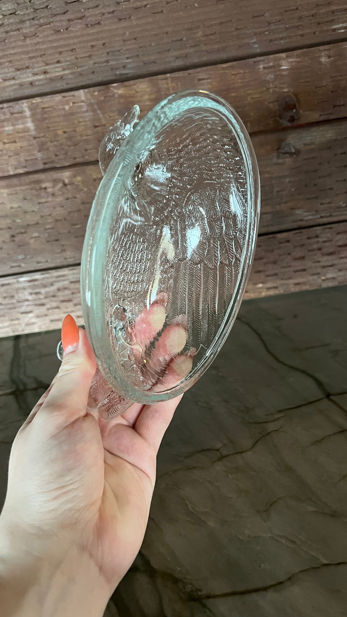 Indiana Glass Clear Chicken Dish