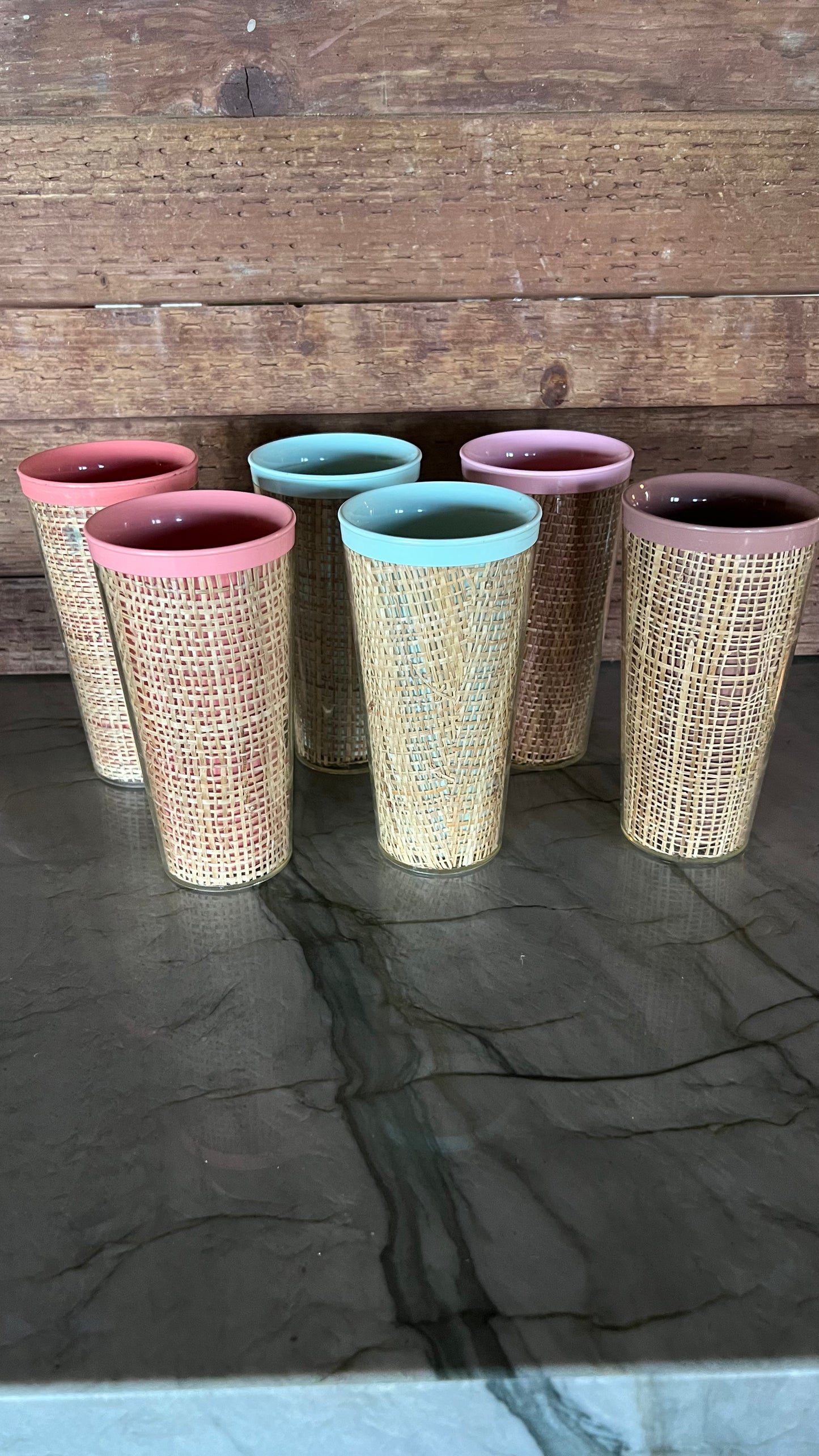 Raffiaware Burlap Tumblers