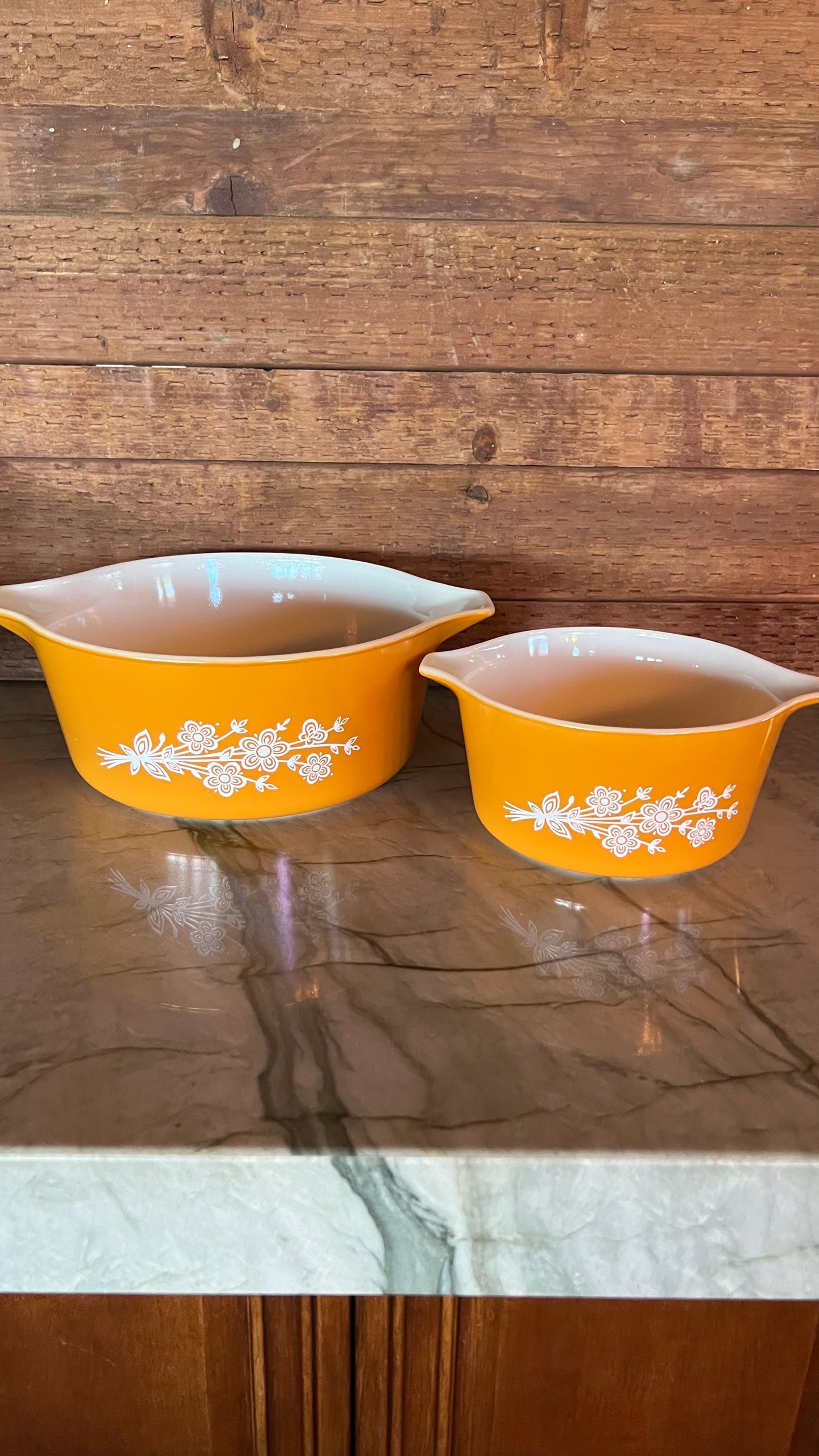 Pyrex Butterly Gold Casserole Dish Set