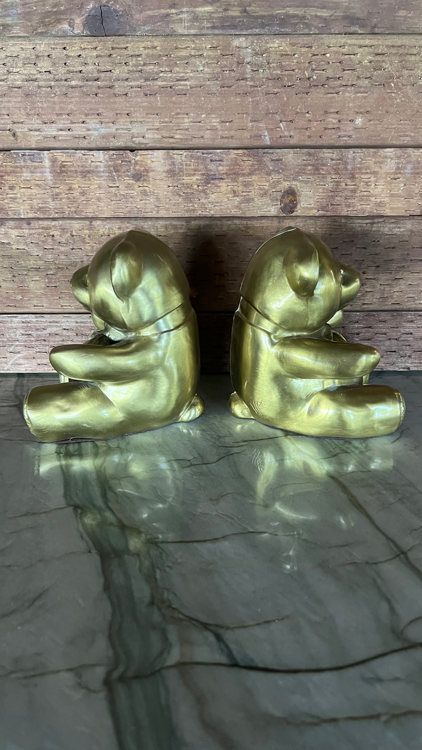 Brass Victor Teddy Bear Bookends