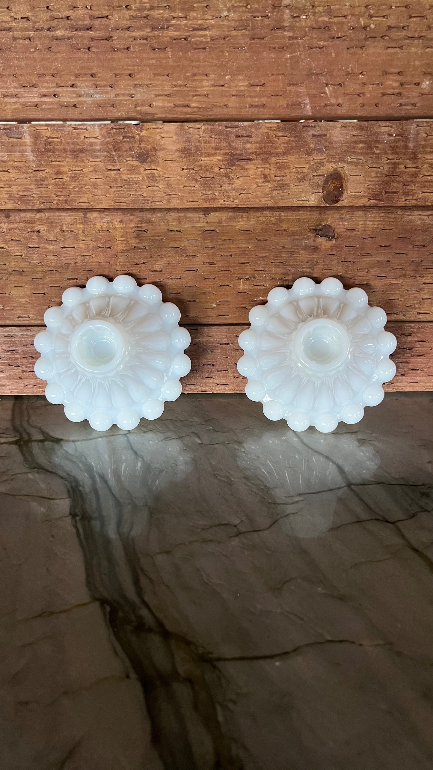 Milk Glass Candle Stick Holders