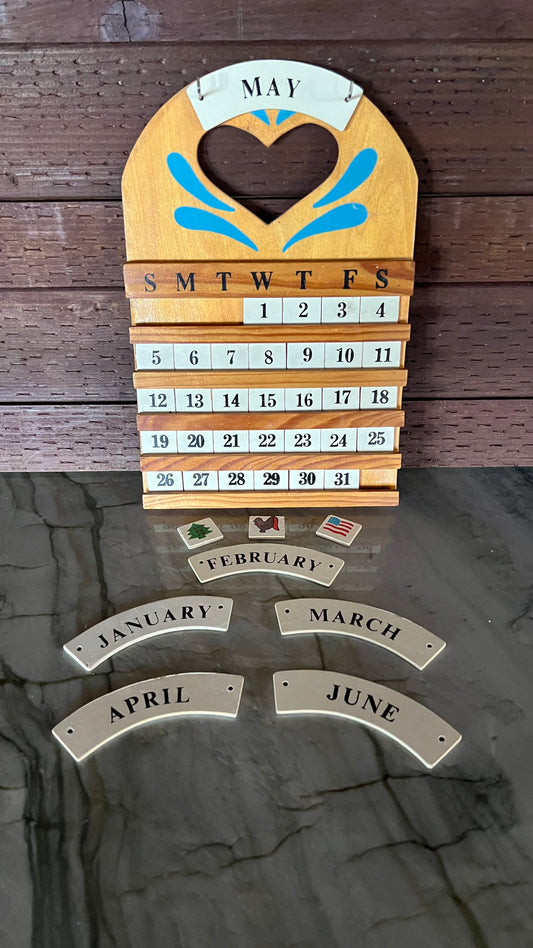 Vintage Wooden Calendar