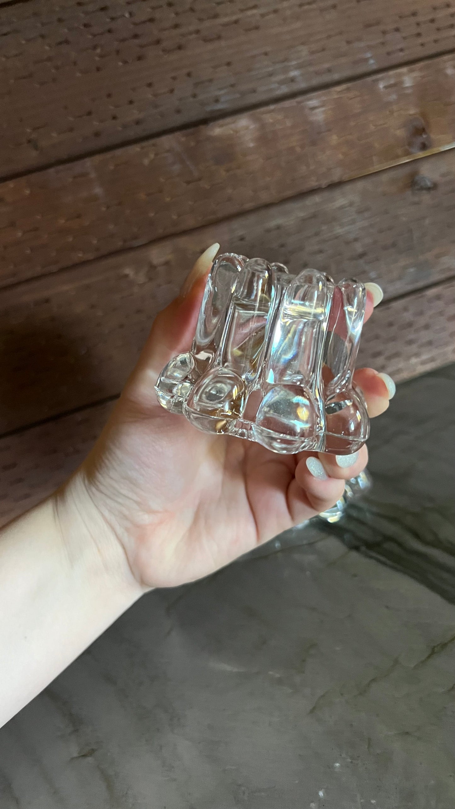 Vintage Glass Candlestick Holders