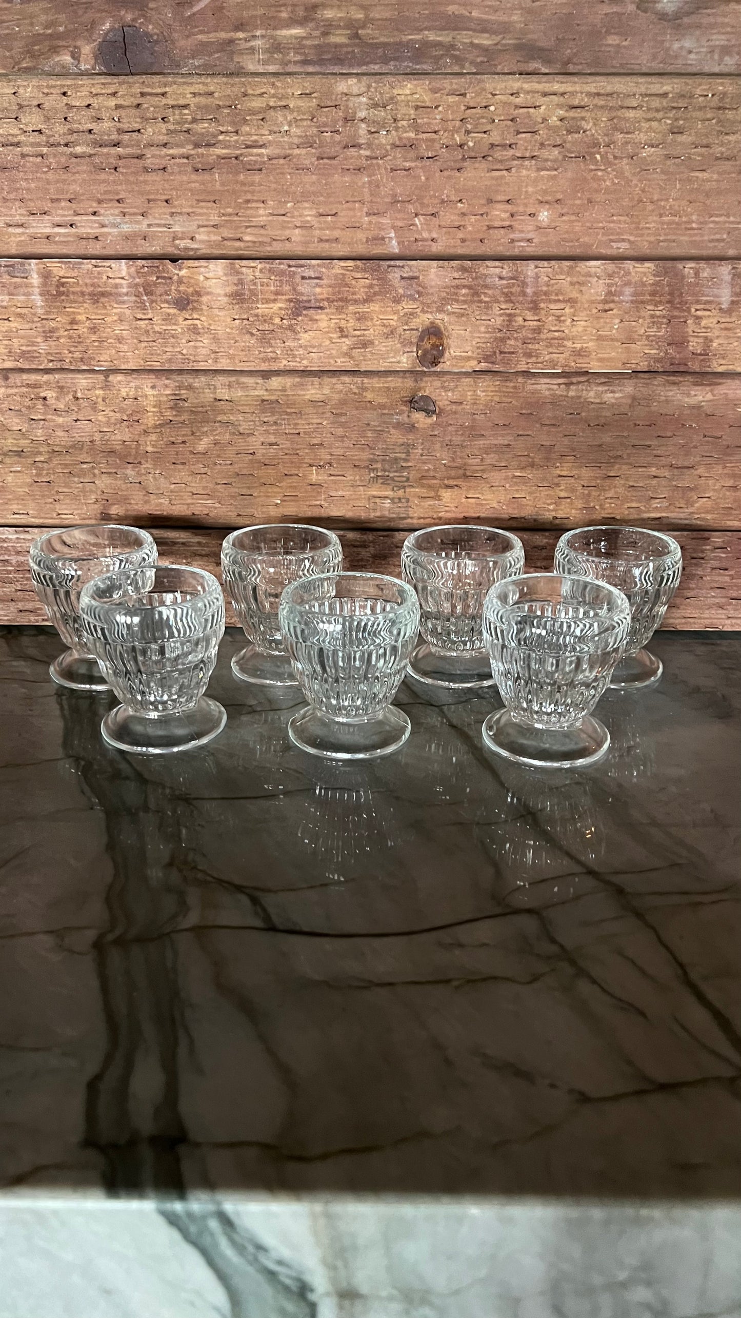 Ribbed Short Pedestal Dessert Glasses