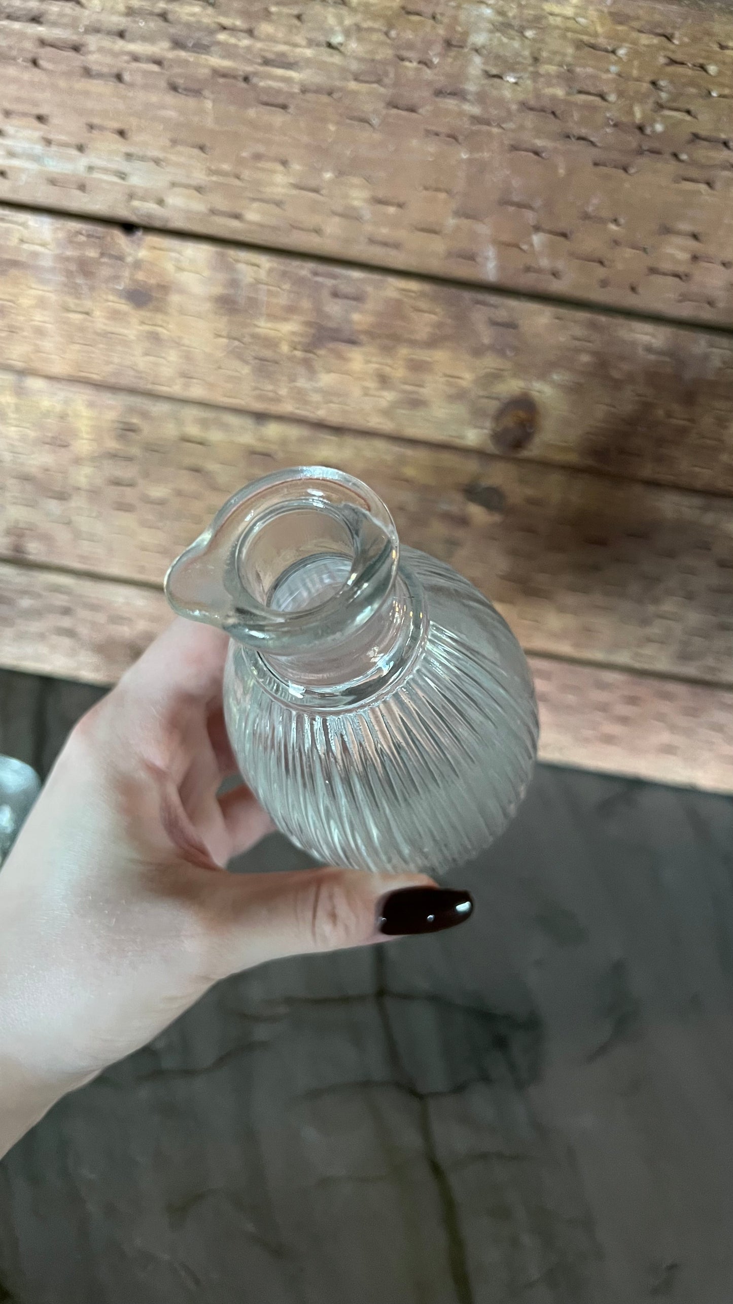 Hazel Atlas Ribbed Glass Bottle