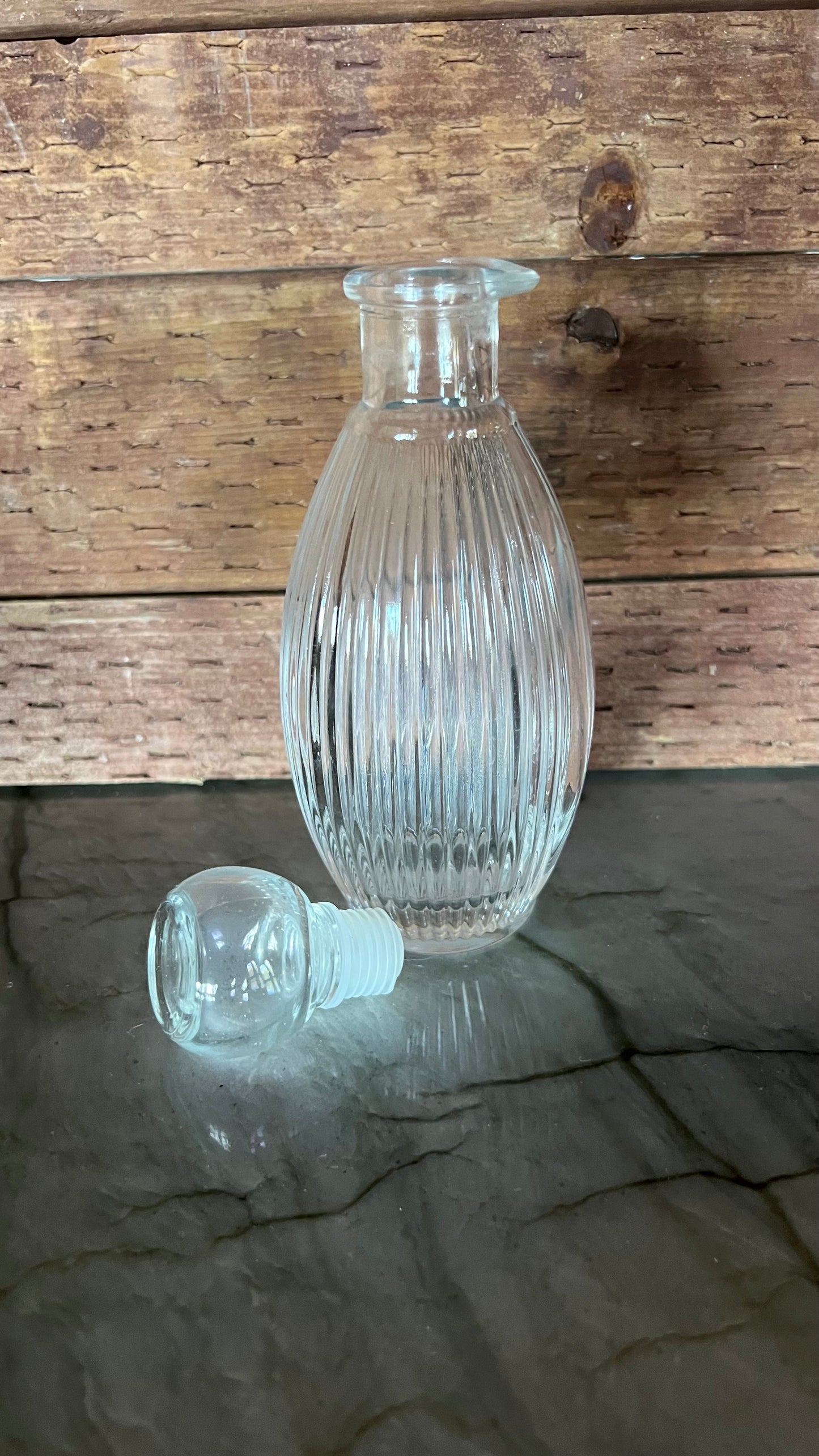 Hazel Atlas Ribbed Glass Bottle