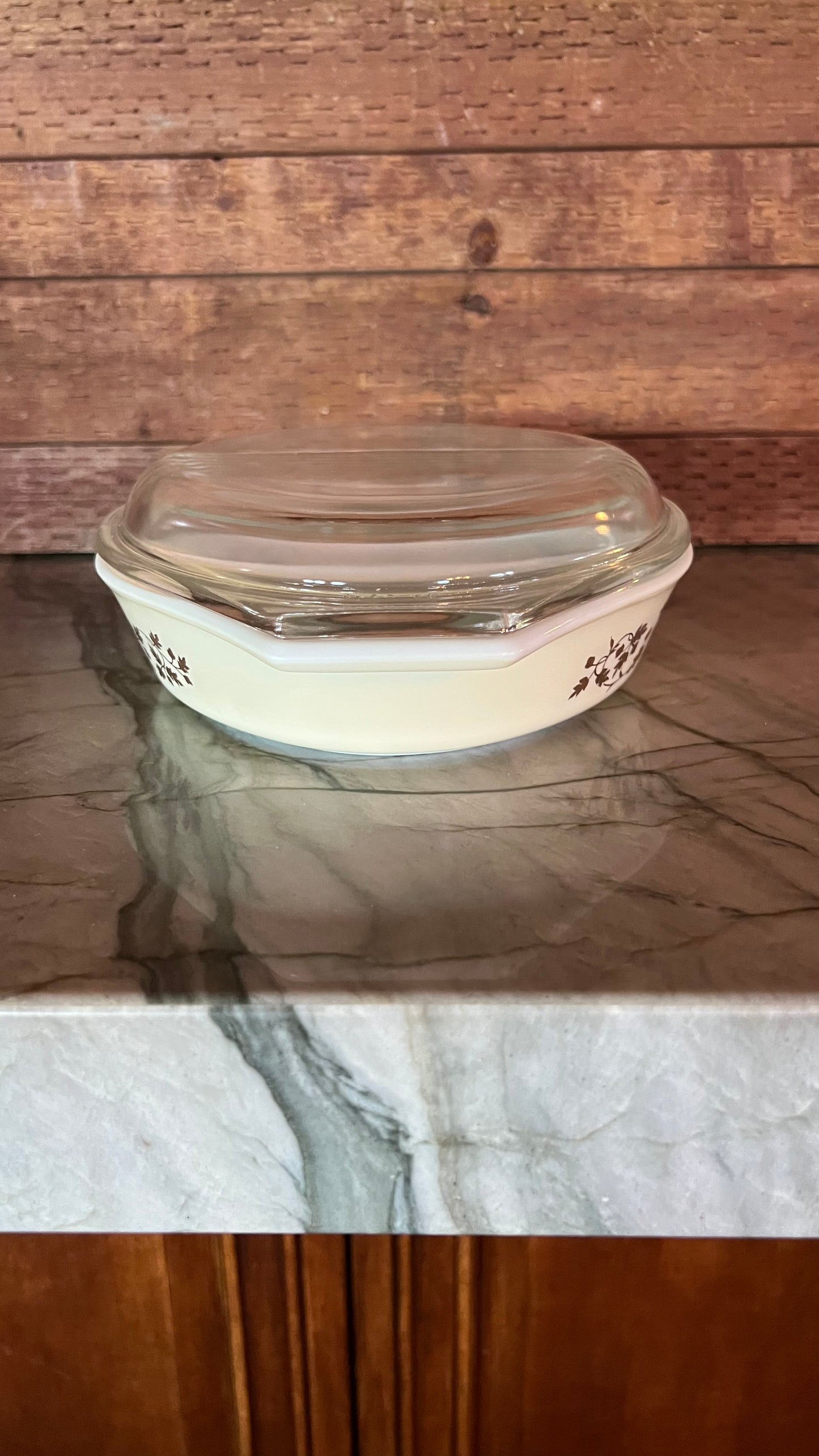 Pyrex Golden Acorn Divided Casserole Dish