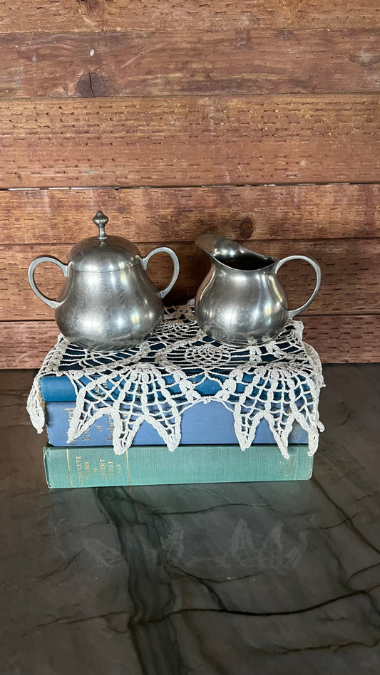 Antique Royal Holland Pewter Cream & Sugar Set