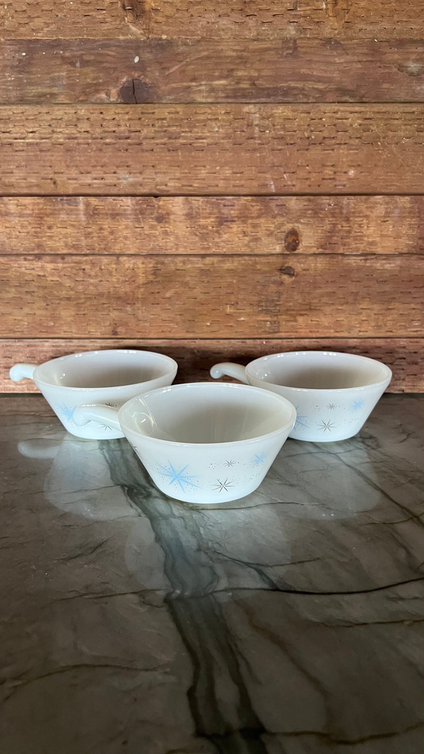 Glasbake Atomic Starburst Soup Bowls