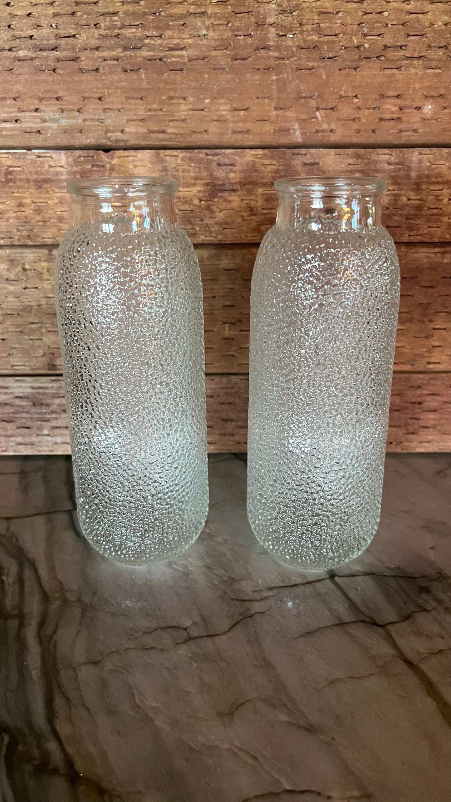 Vintage Textured Glass Bottles