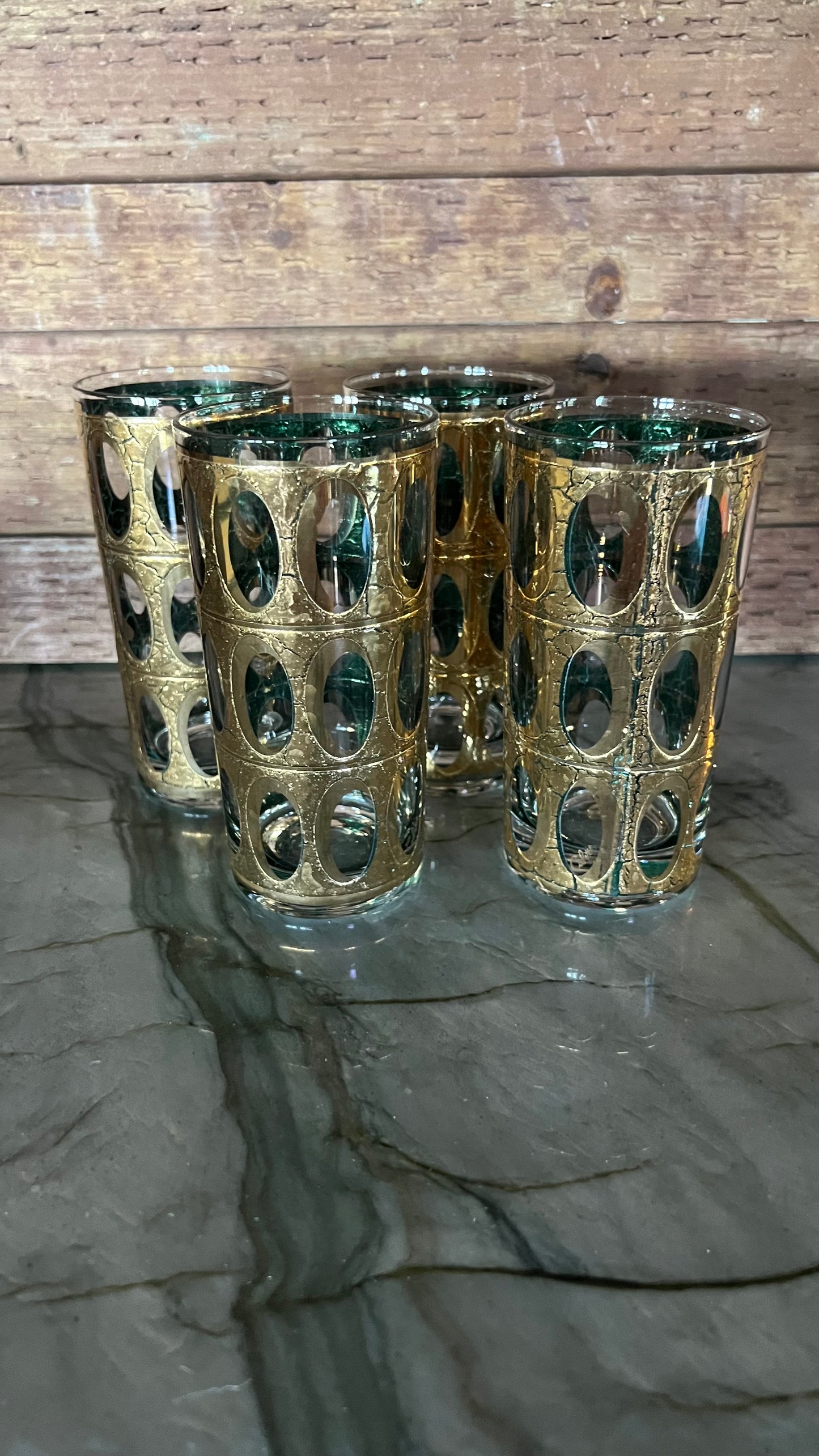 Culver Pisa 22K Gold Glass Set