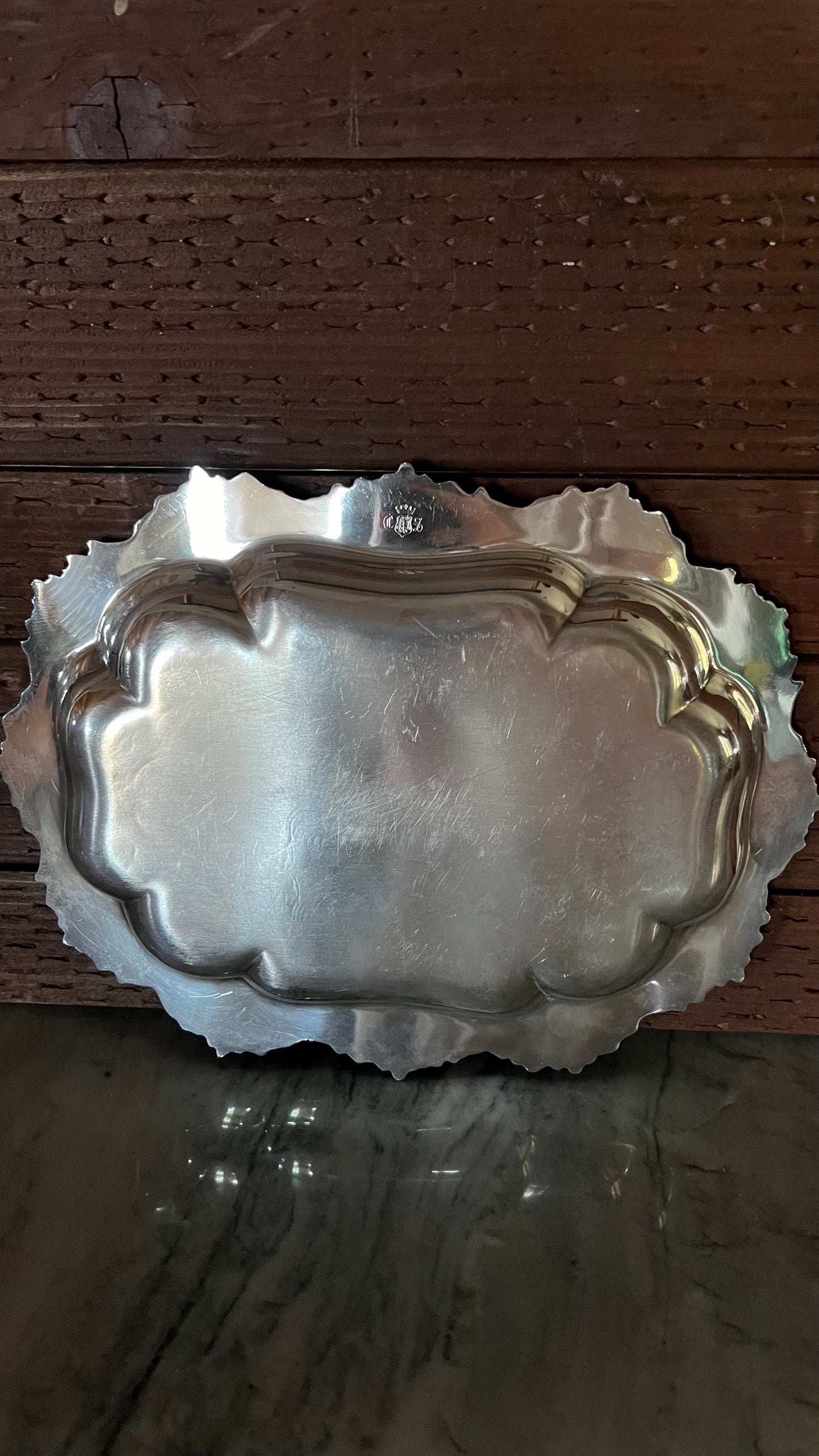 Crown & Shield Silver Tray