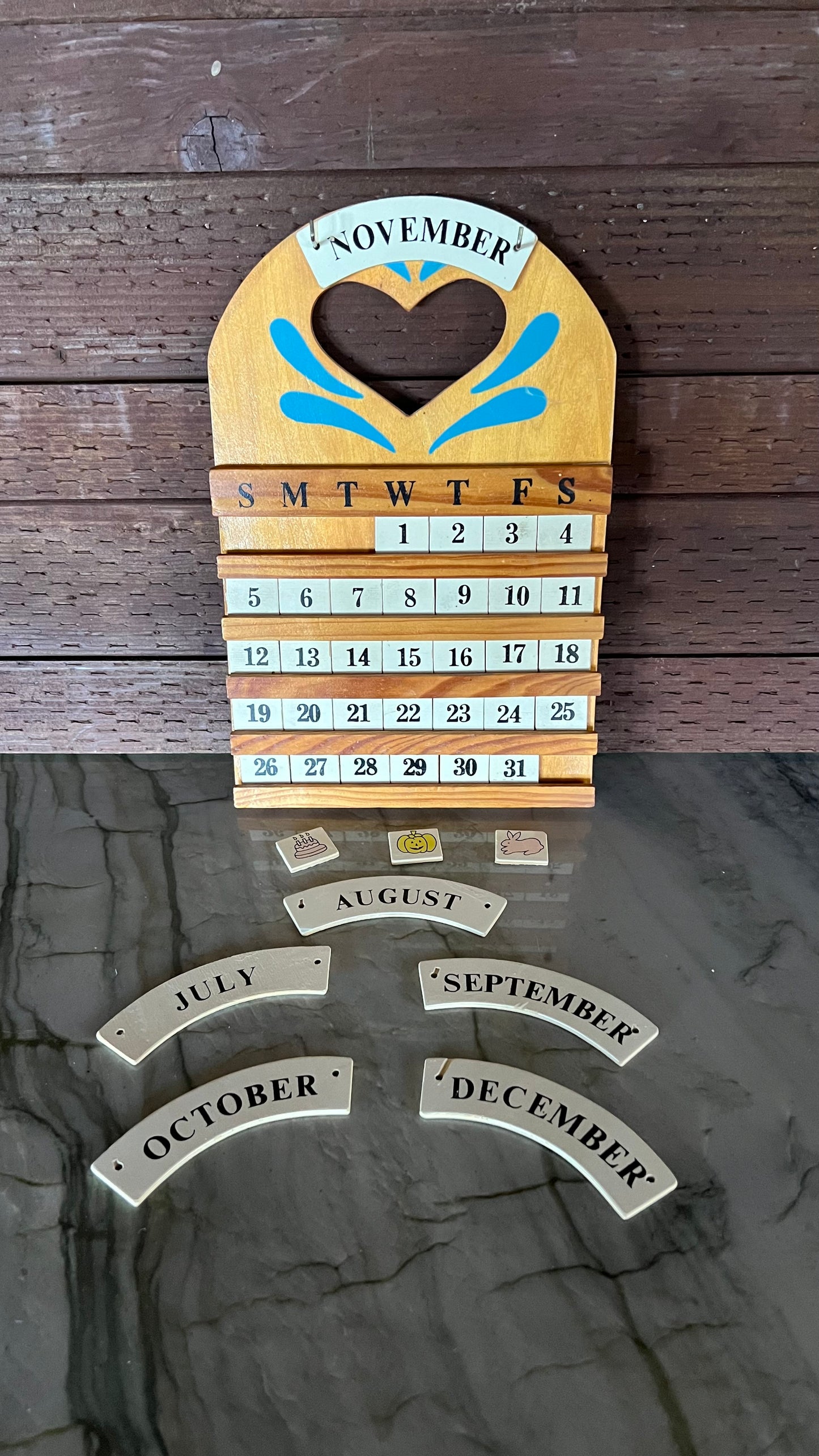 Vintage Wooden Calendar