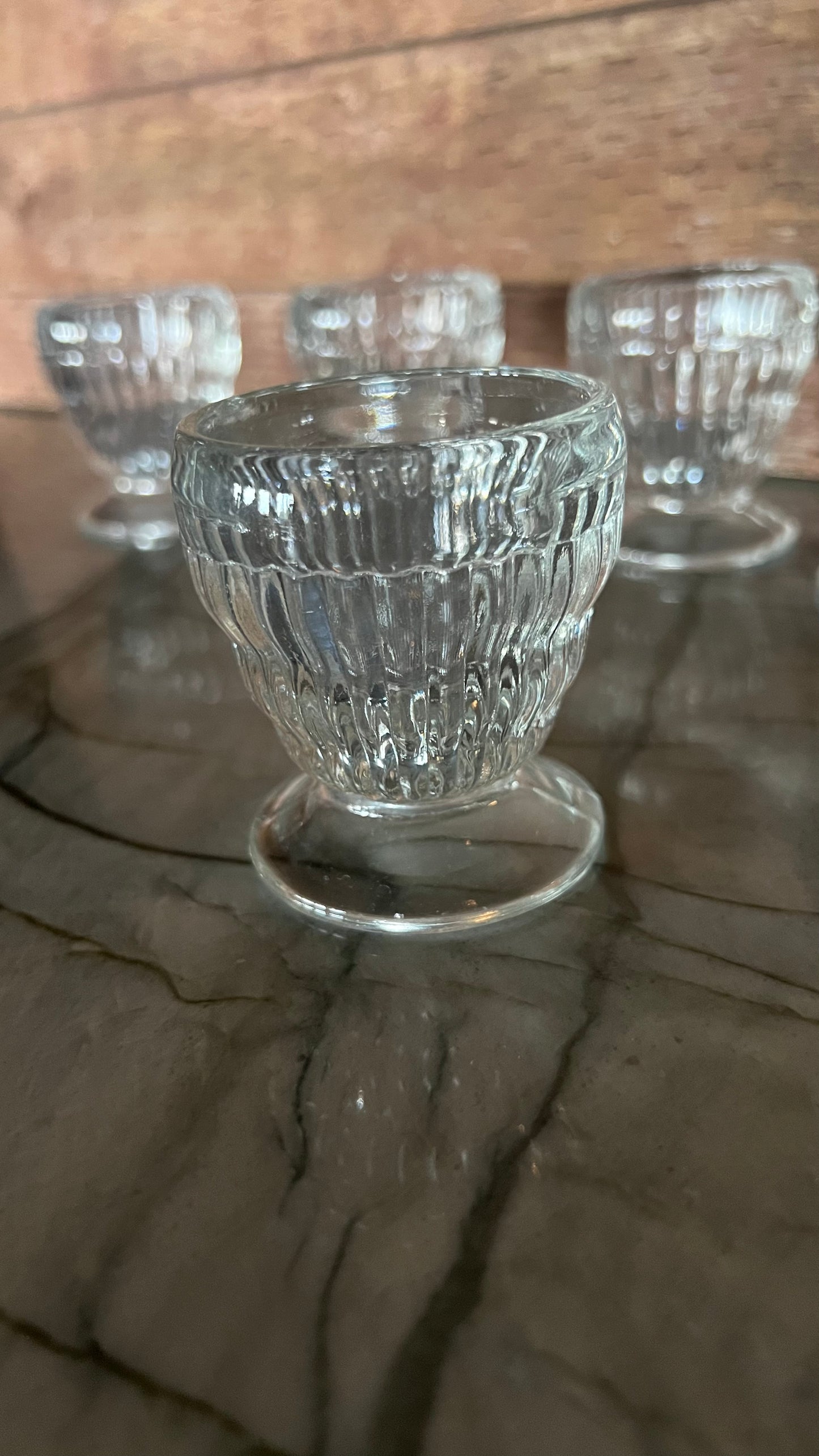 Ribbed Short Pedestal Dessert Glasses