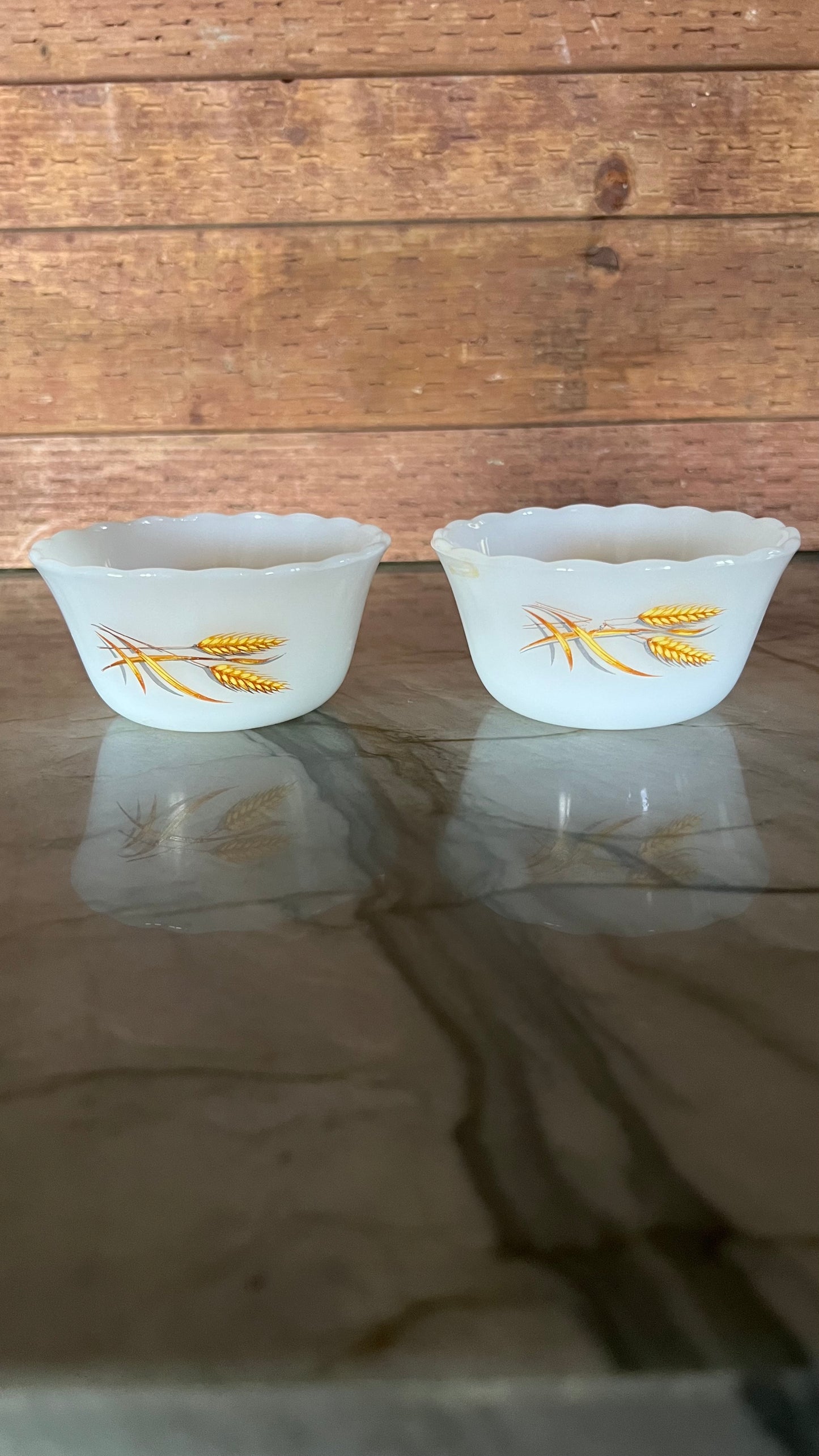 Fire King Golden Wheat Custard Dishes