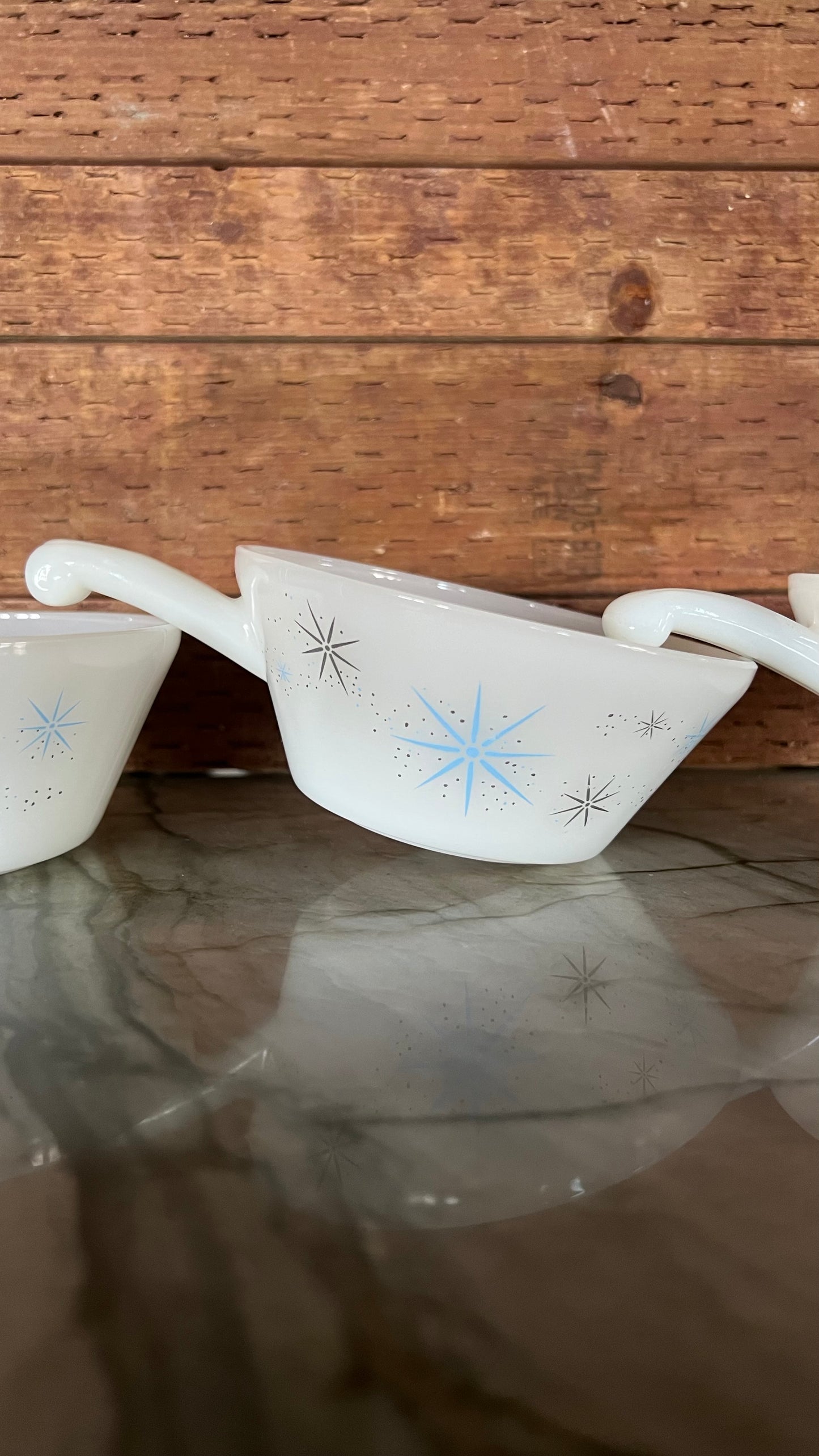 Glasbake Atomic Starburst Soup Bowls