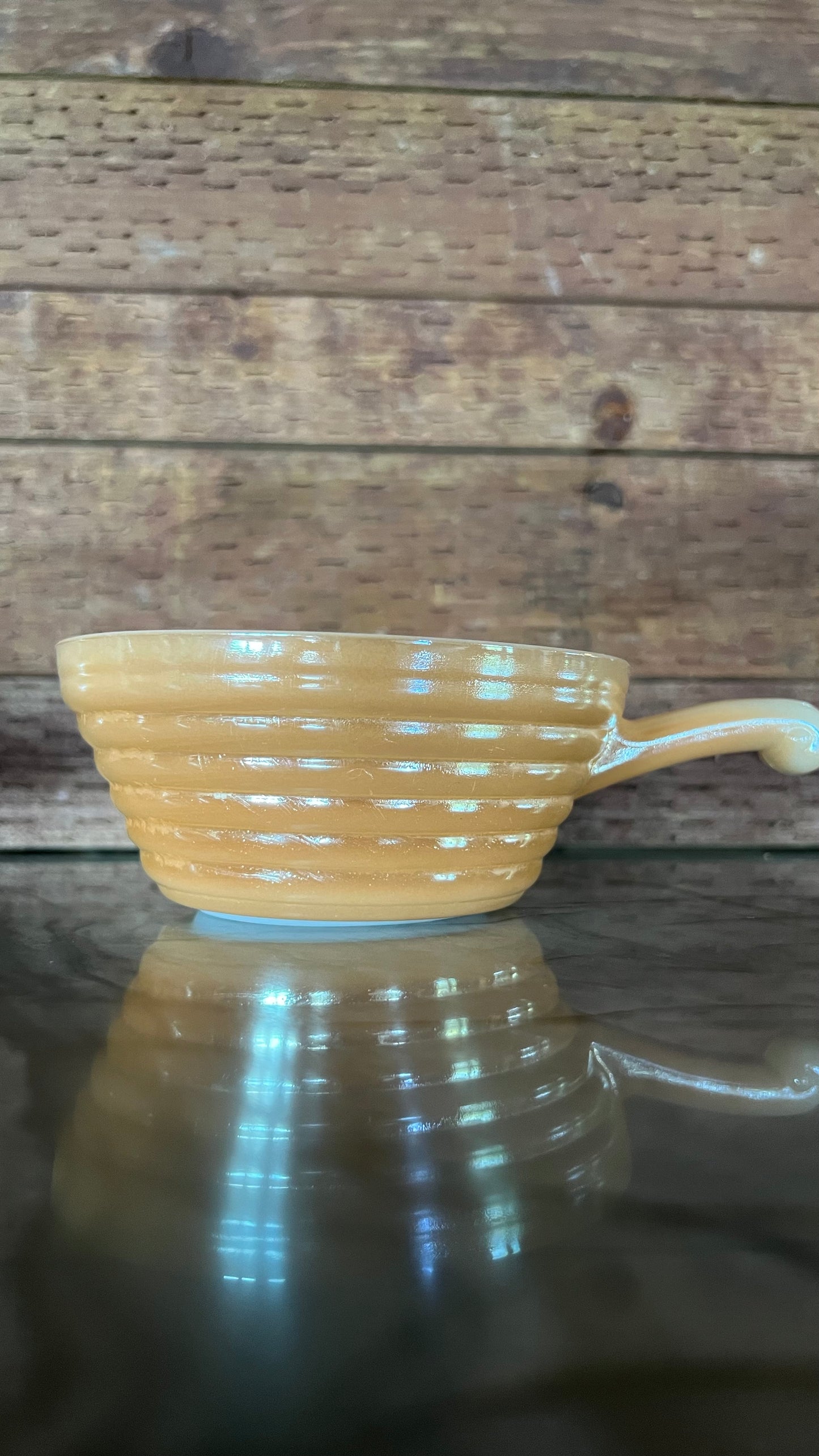 Fire King Peach Lusterware Soup Bowls