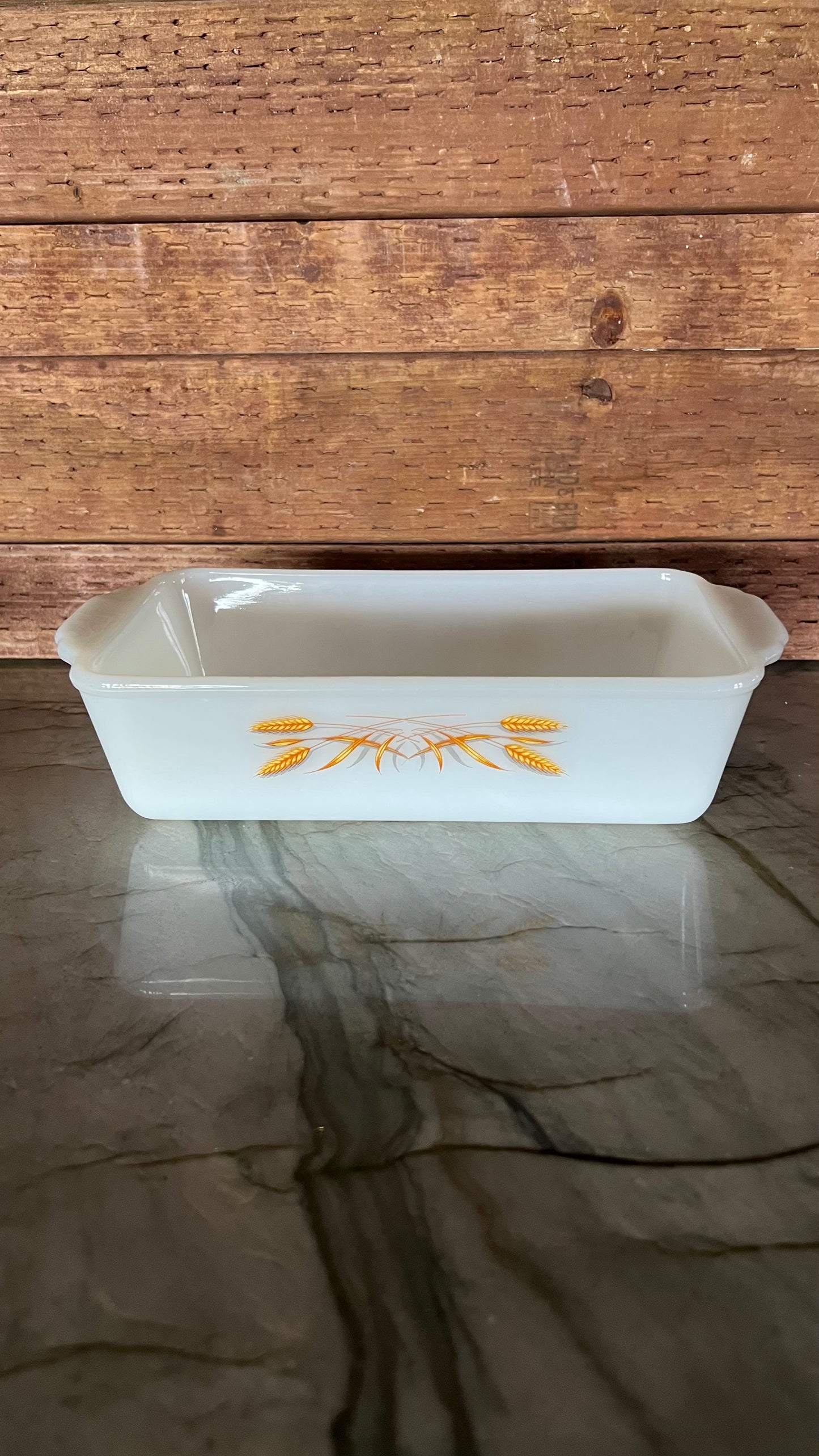 Fire King Golden Wheat Loaf Pan