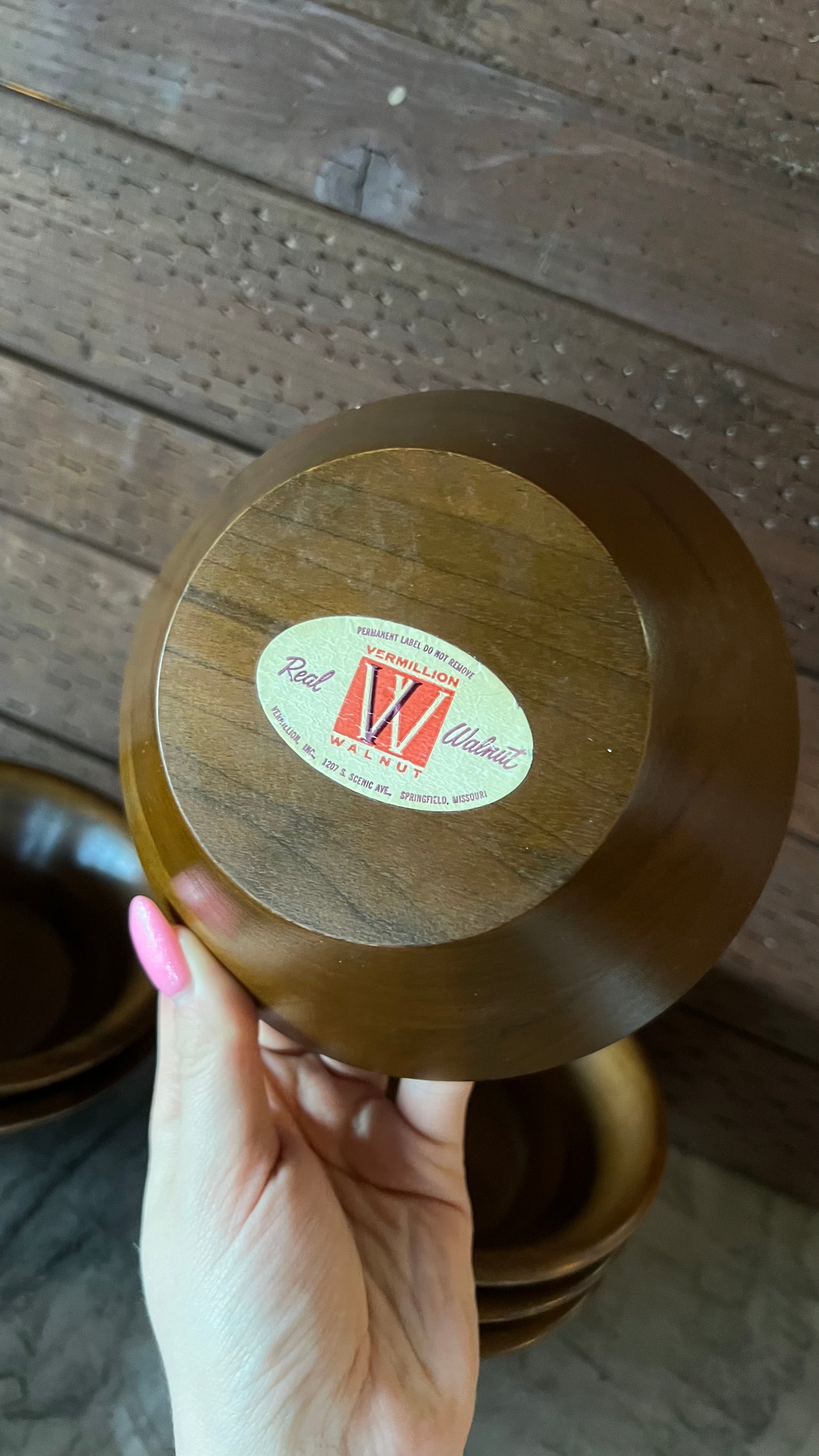 Set of Vermillion Walnut Bowls