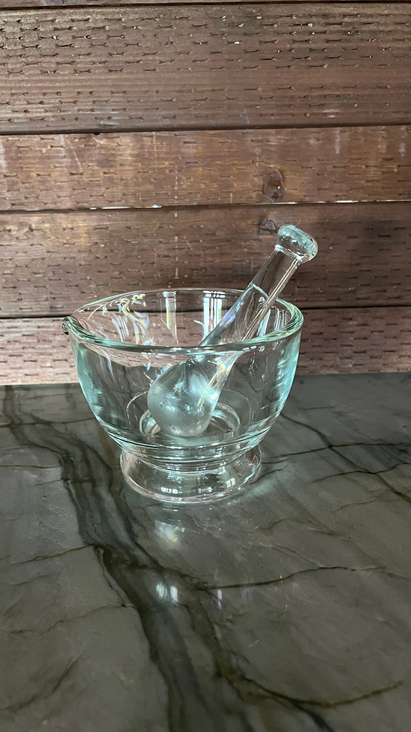 Vintage Glass Mortar & Pestle