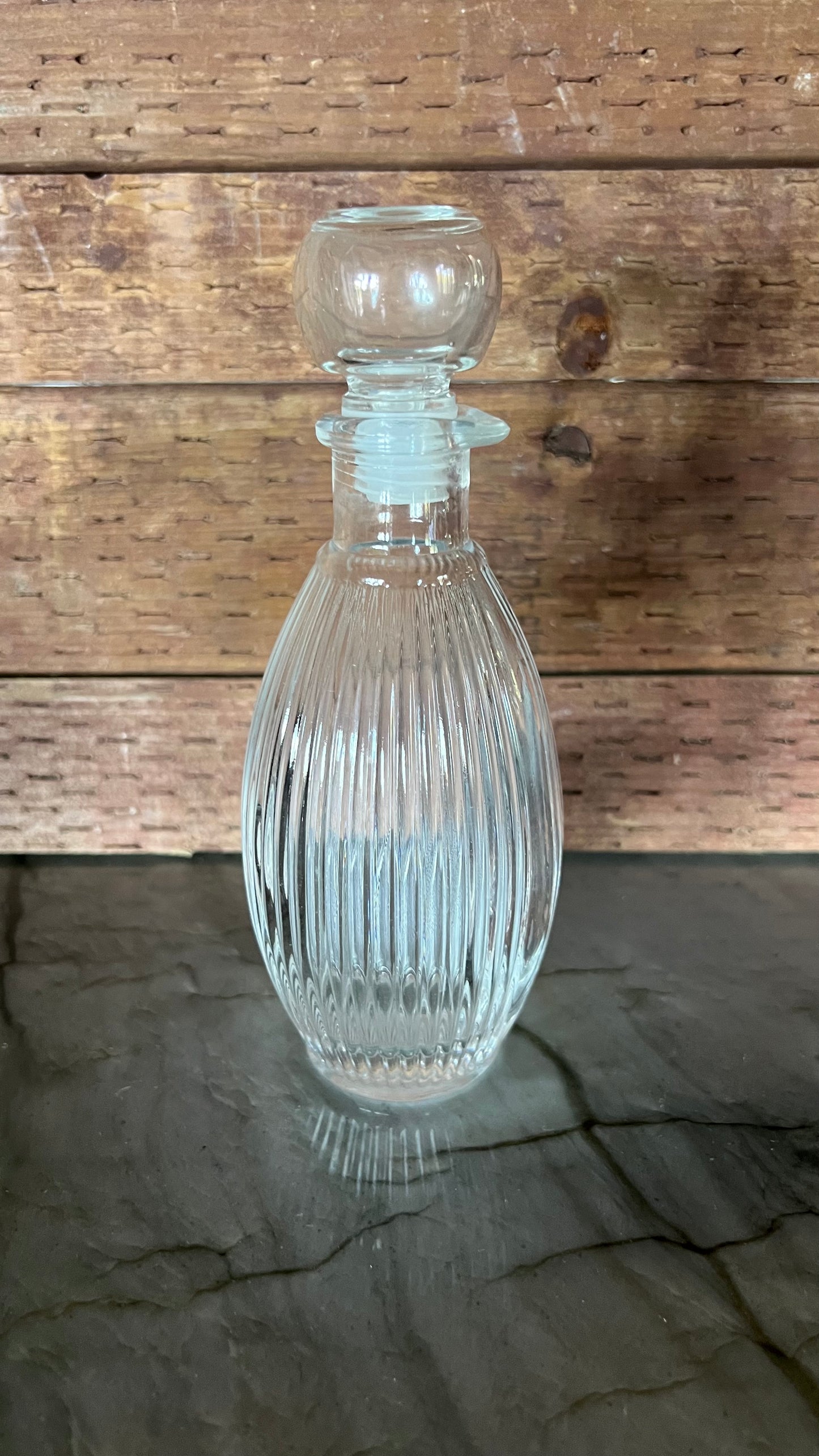 Hazel Atlas Ribbed Glass Bottle