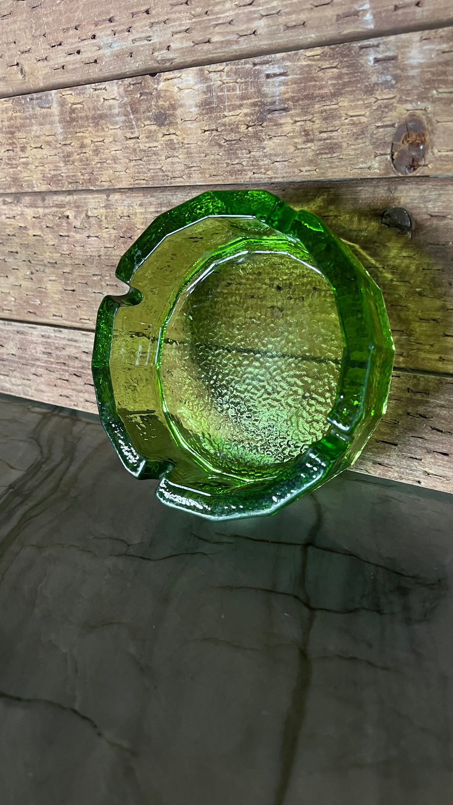 Blenko Green Glass Ash Tray