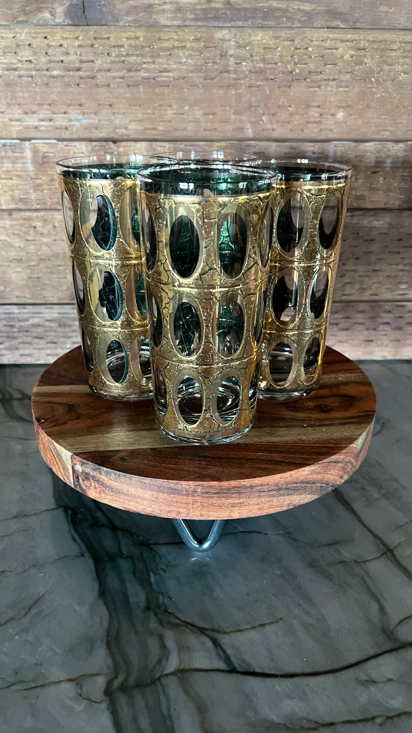 Culver Pisa 22K Gold Glass Set