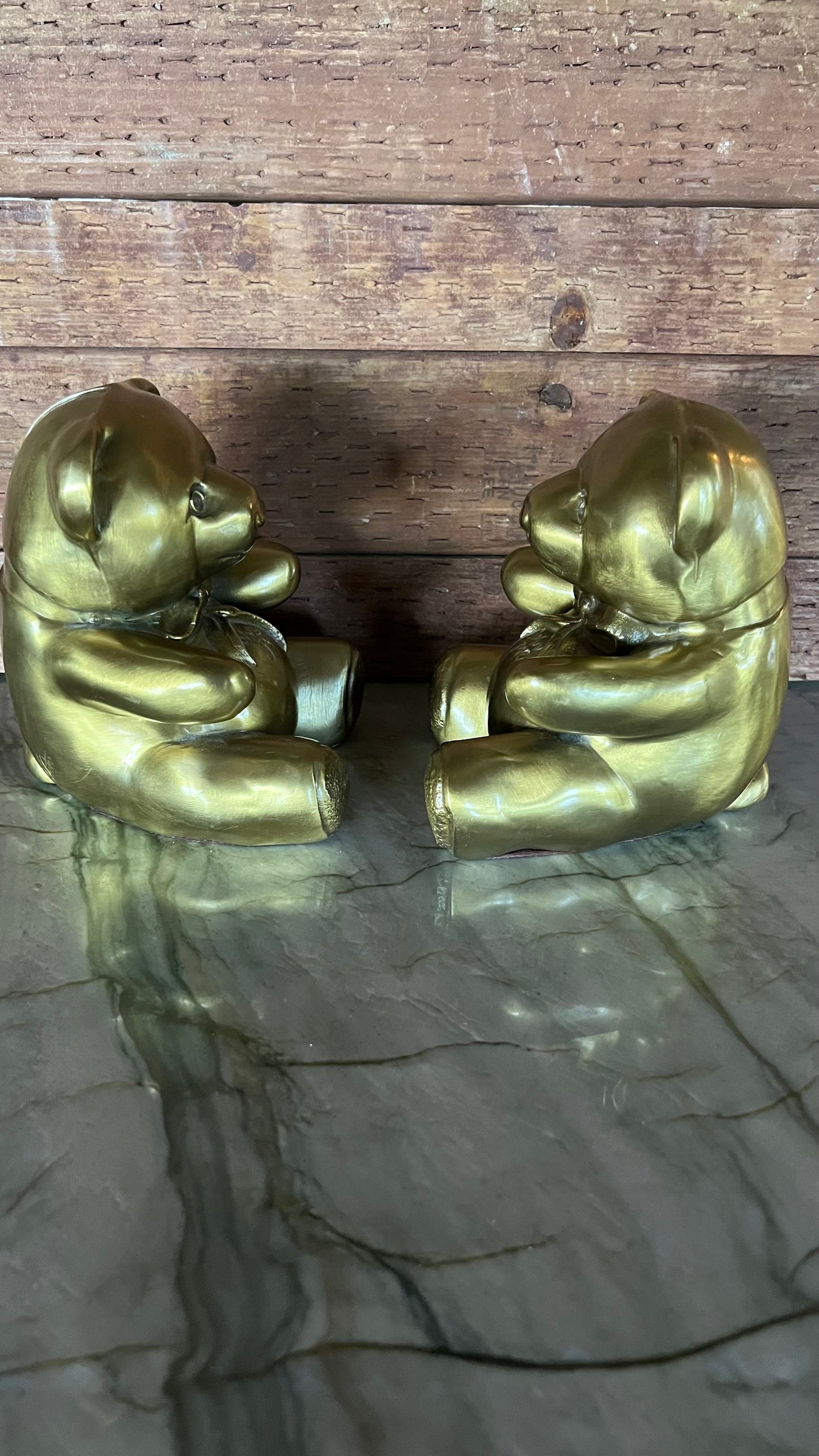 Brass Victor Teddy Bear Bookends