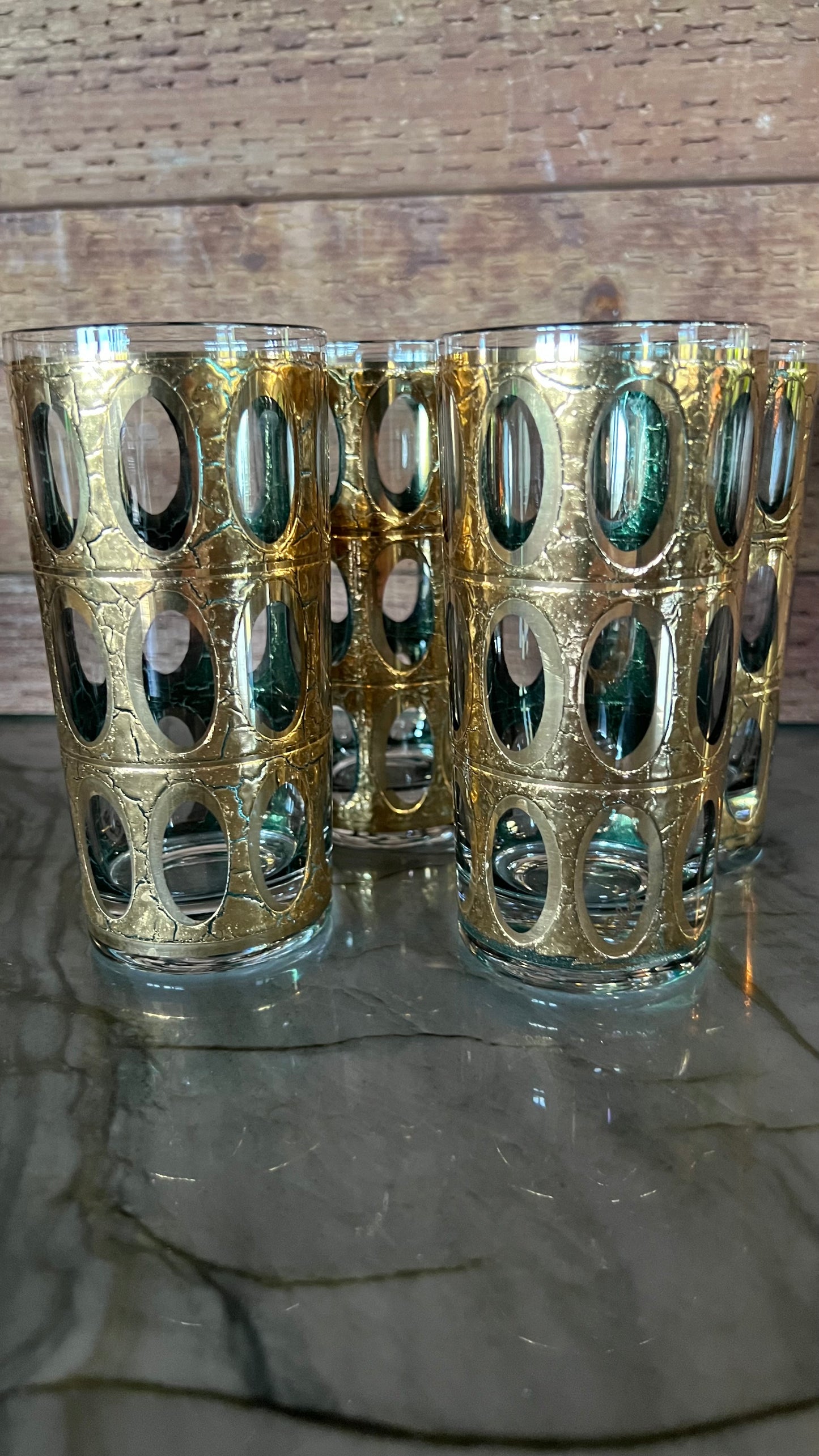 Culver Pisa 22K Gold Glass Set