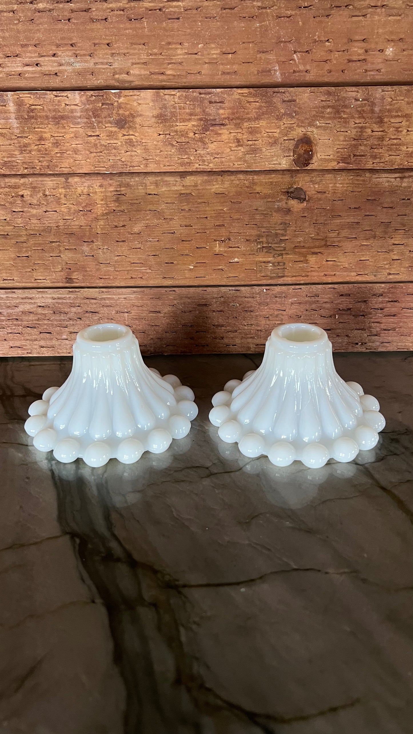 Milk Glass Candle Stick Holders