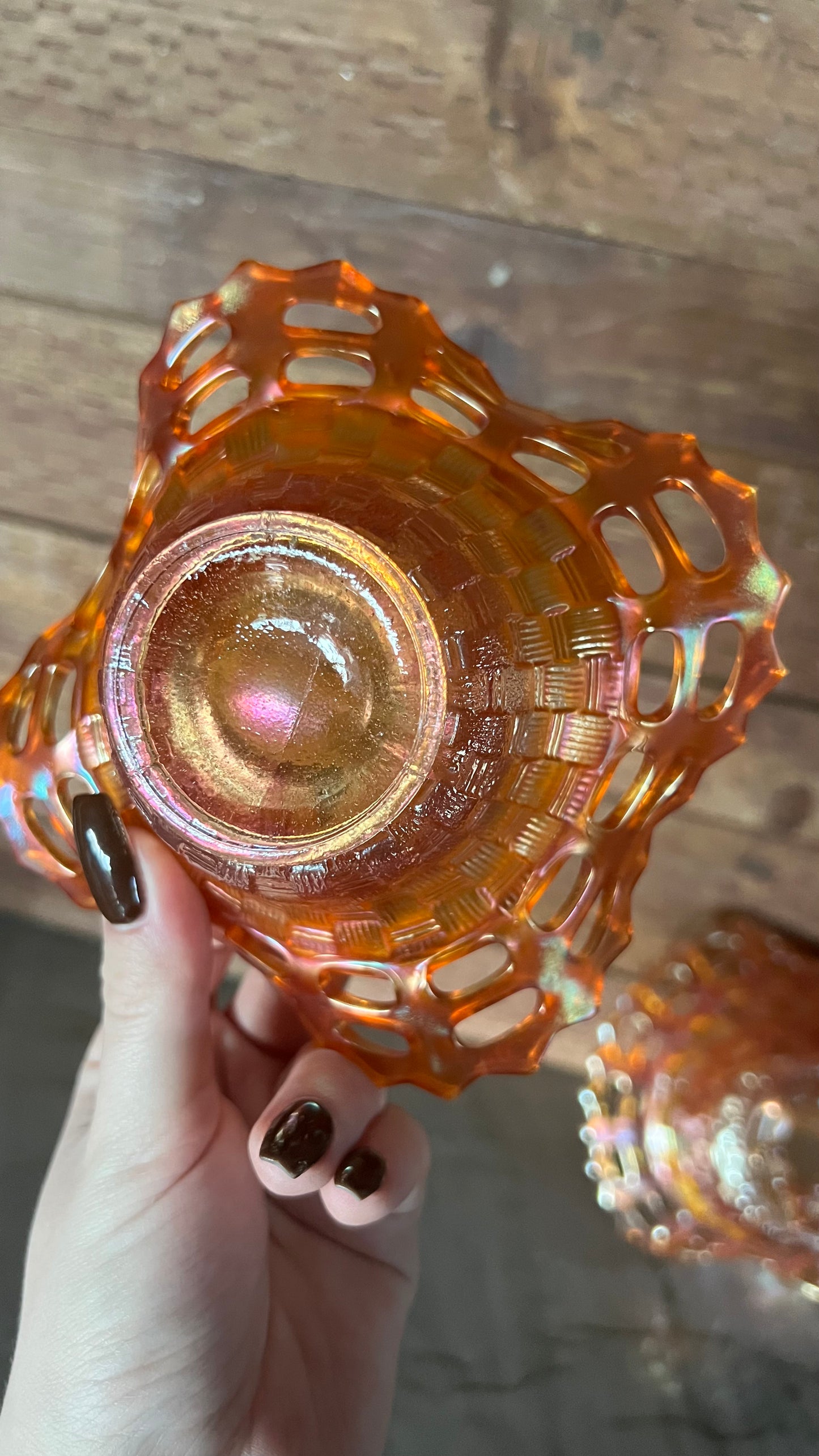 Fenton Marigold Carnival Glass Baskets