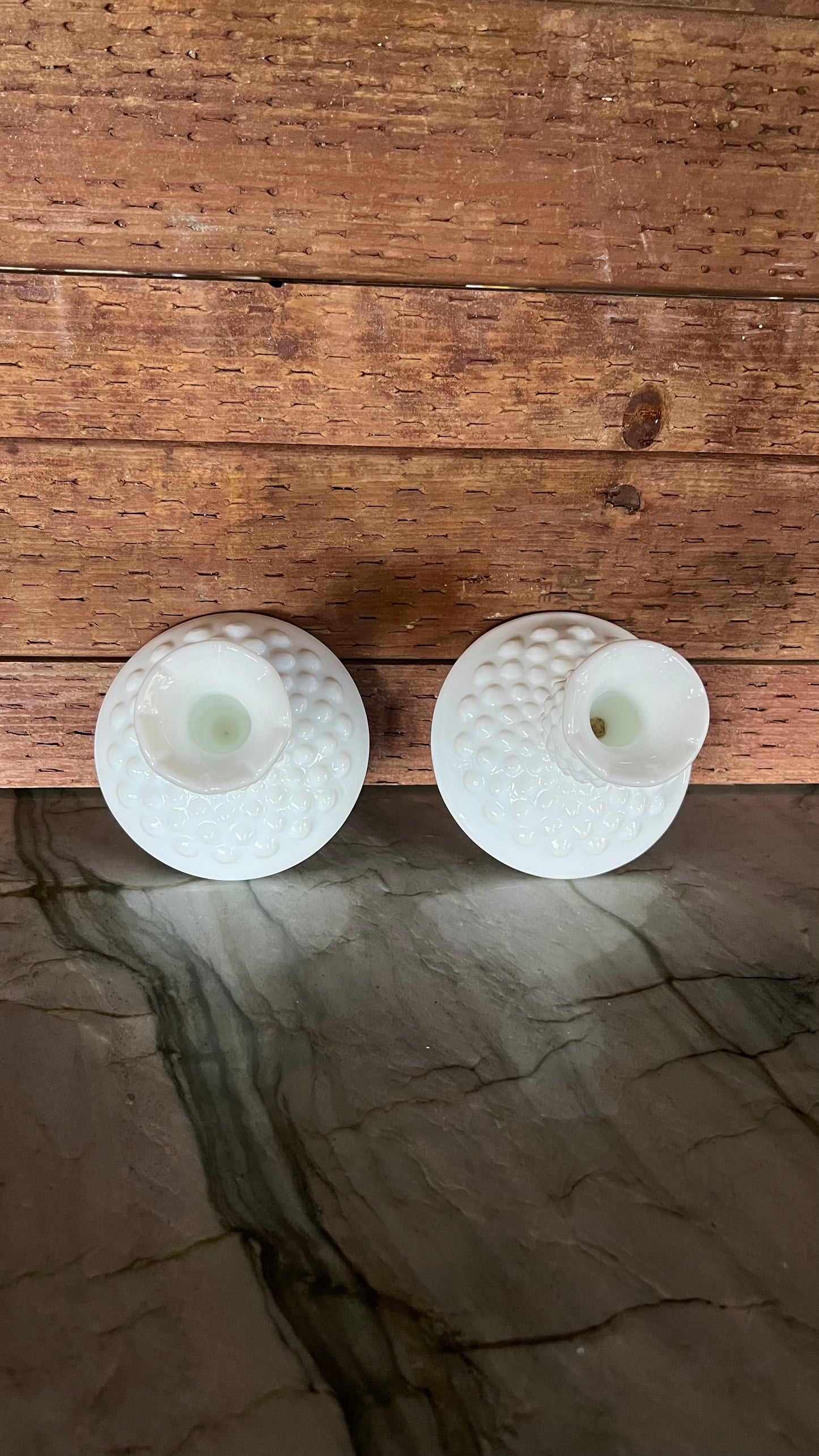 Vintage Fenton Milk Glass Candle Stick Holders