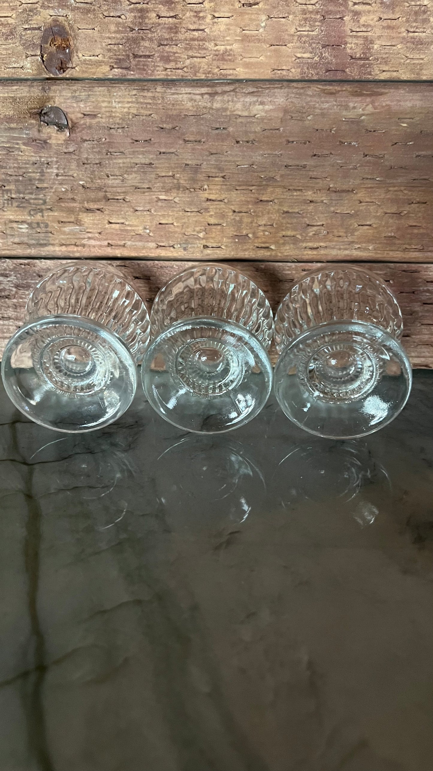 Ribbed Short Pedestal Dessert Glasses