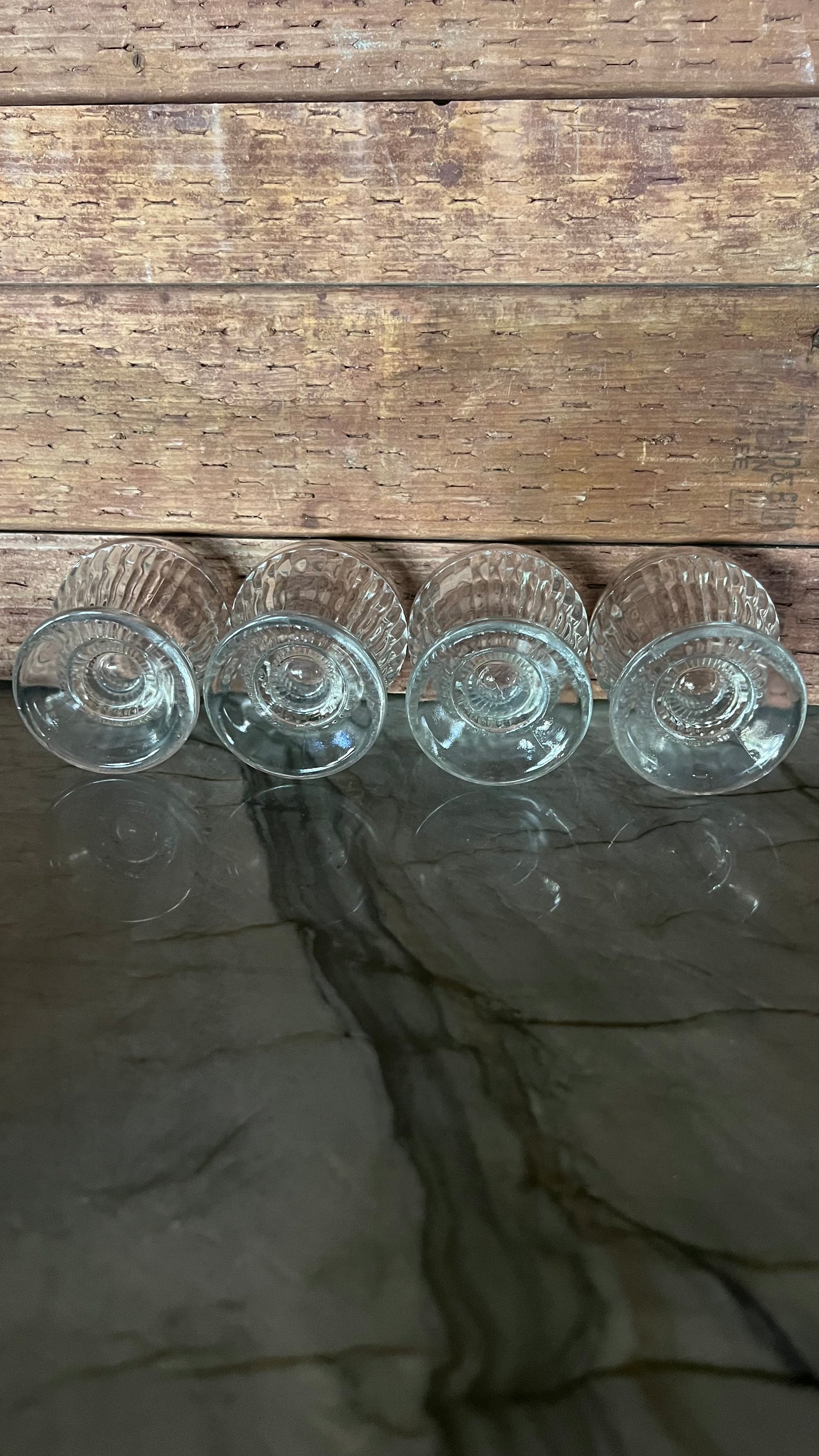 Ribbed Short Pedestal Dessert Glasses