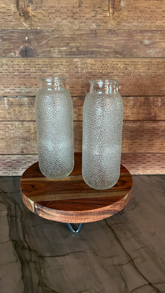 Vintage Textured Glass Bottles