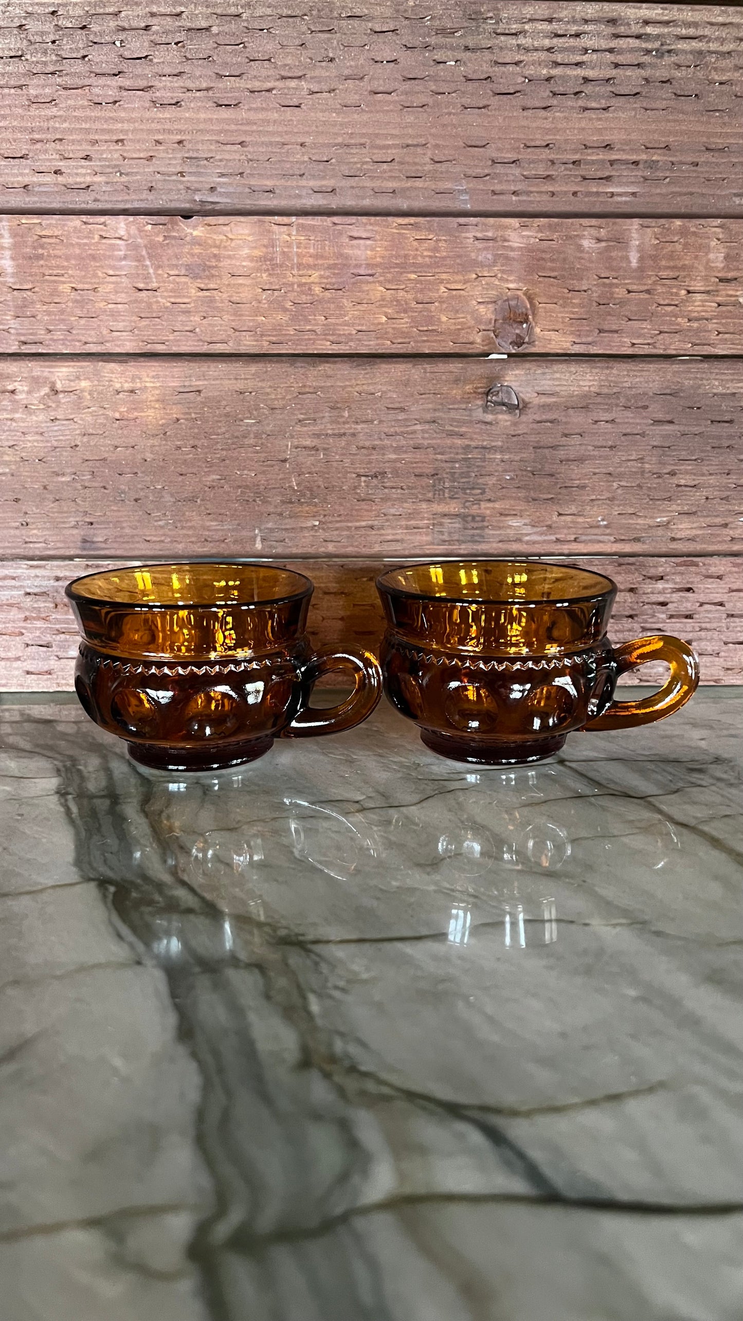 Indiana Glass Amber Tea Cups