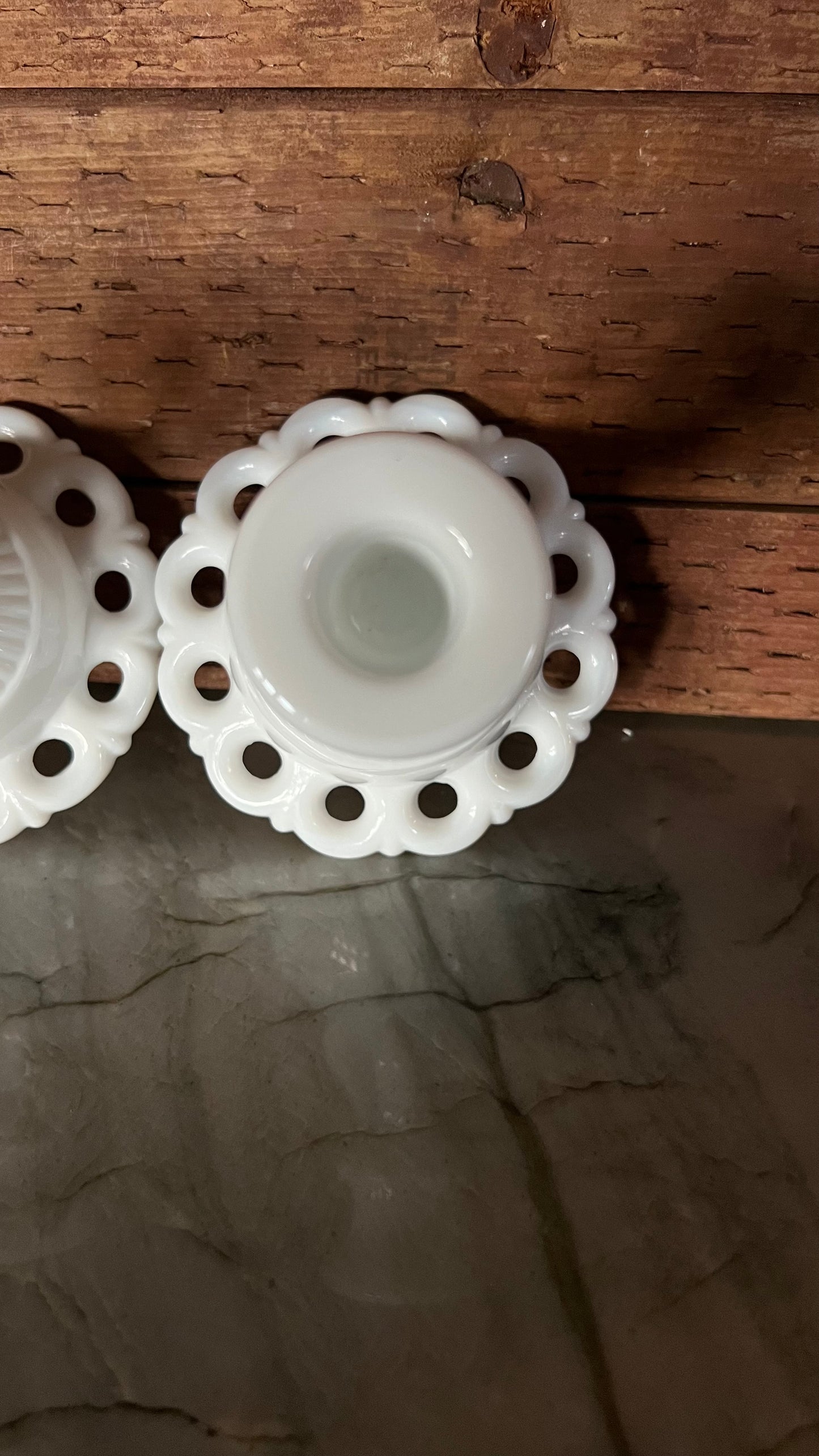 Milk Glass Candle Stick Holders