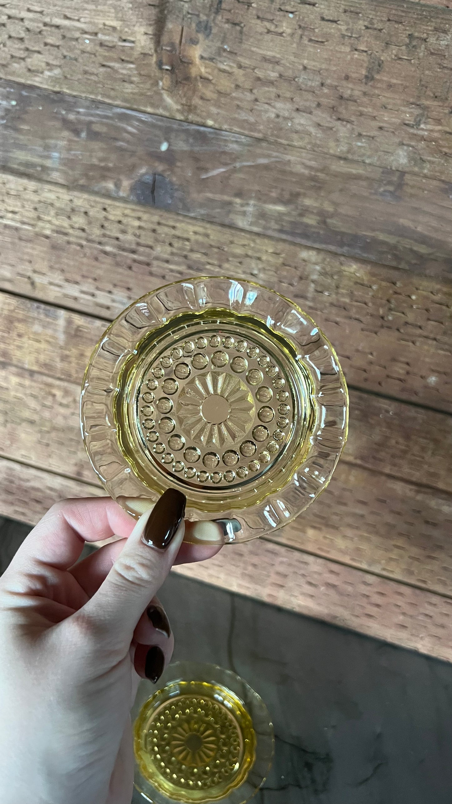 Yellow Depression Glass Ashtrays/Dishes