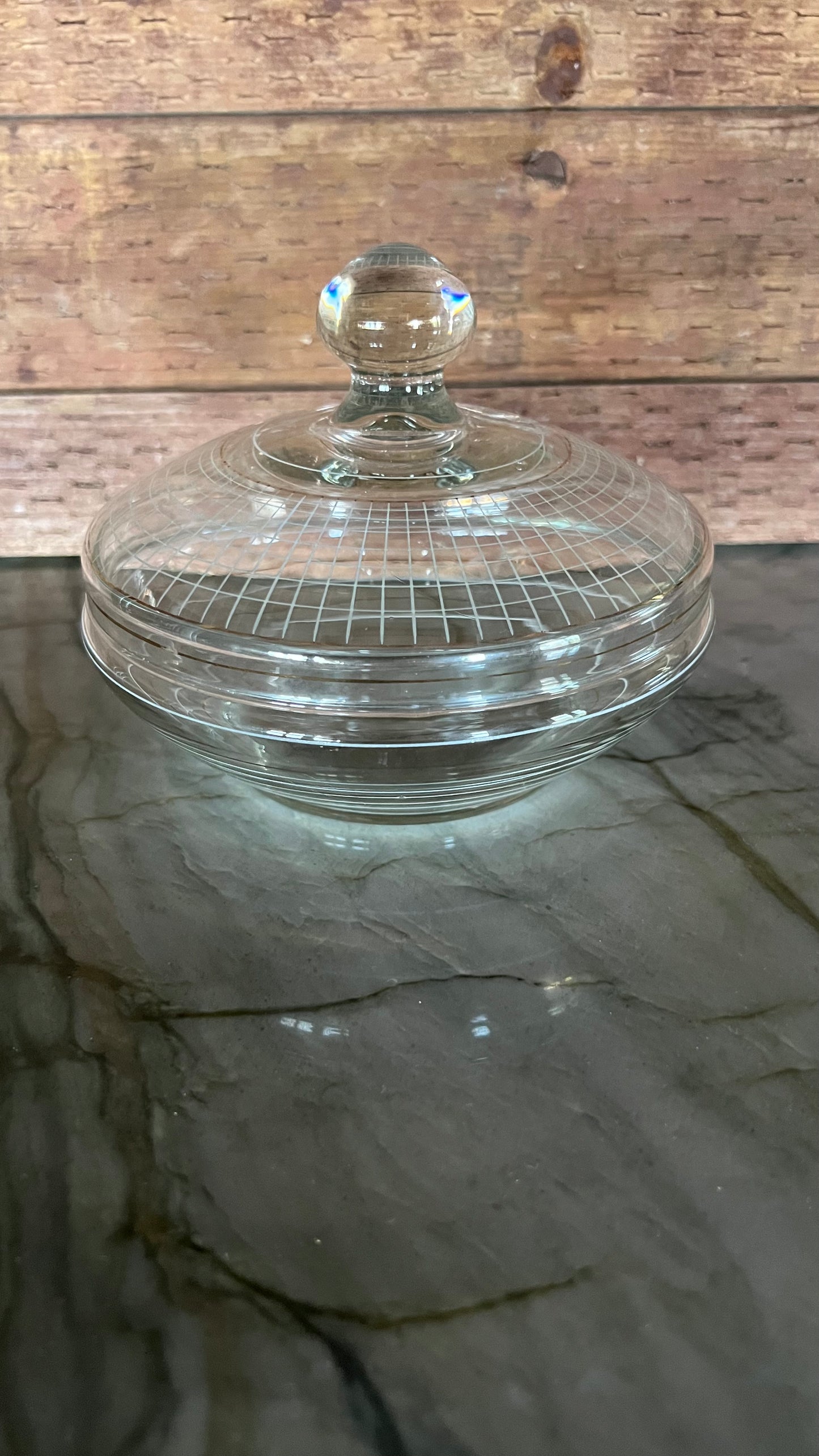 Covered Glass Candy Dish