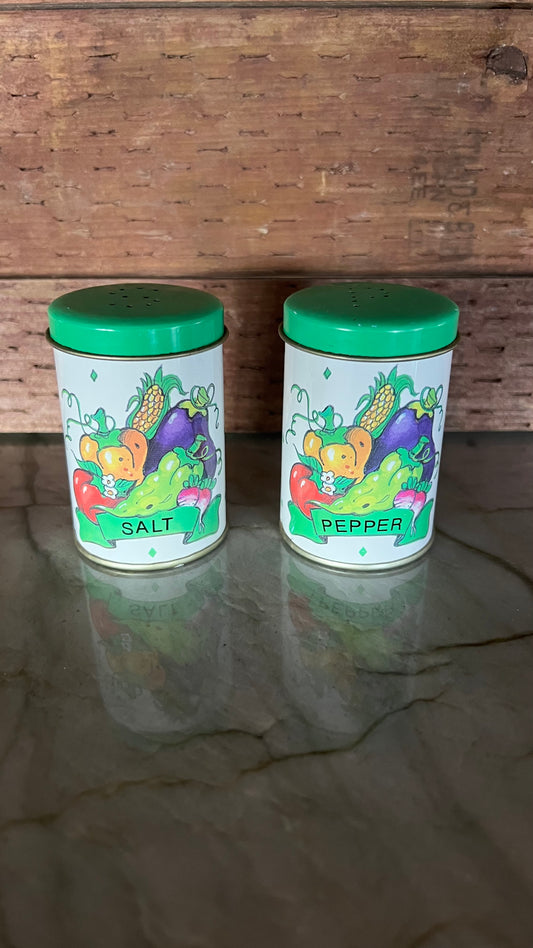 Tin Vegetable Salt & Pepper Shaker Set