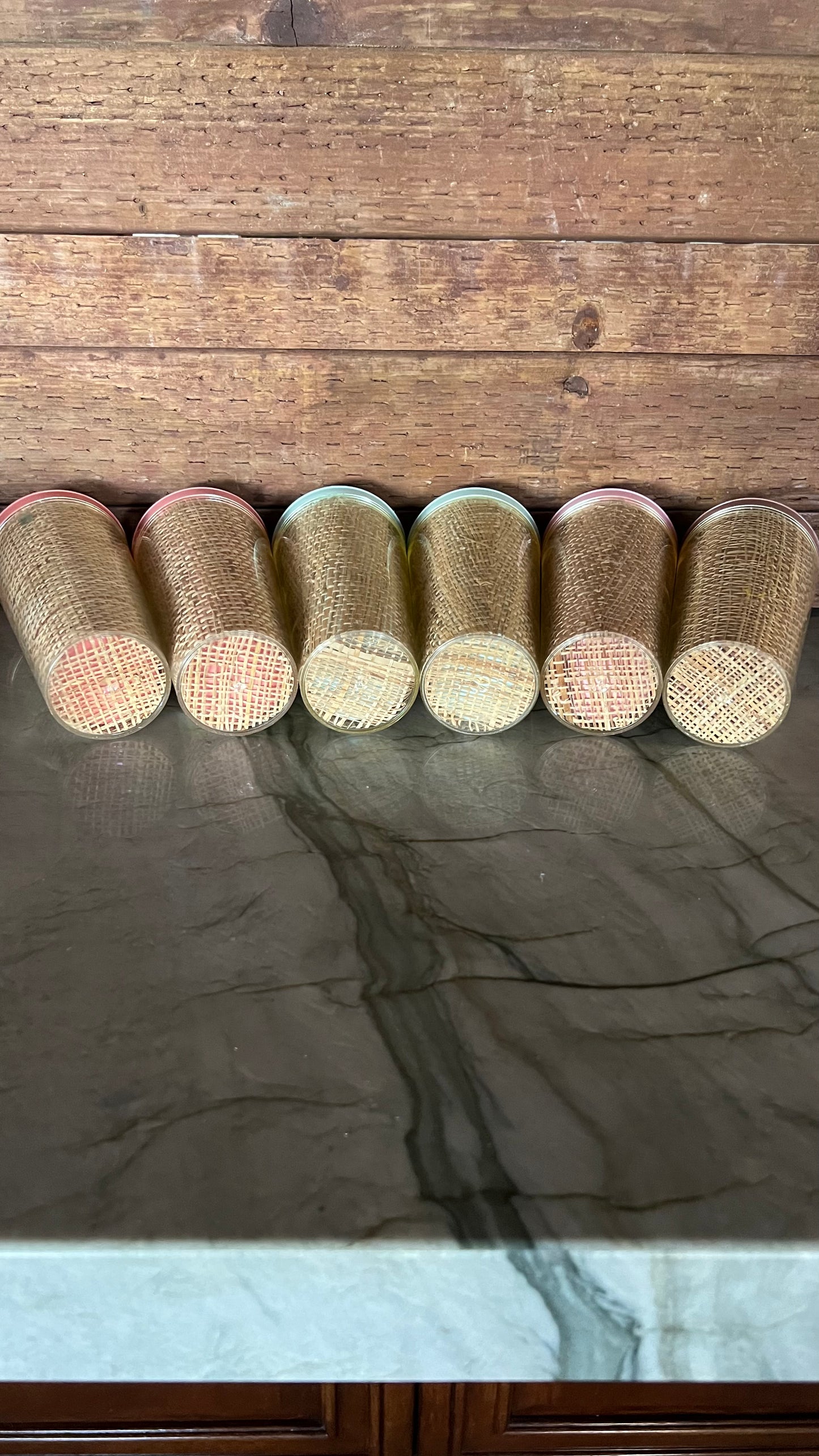 Raffiaware Burlap Tumblers