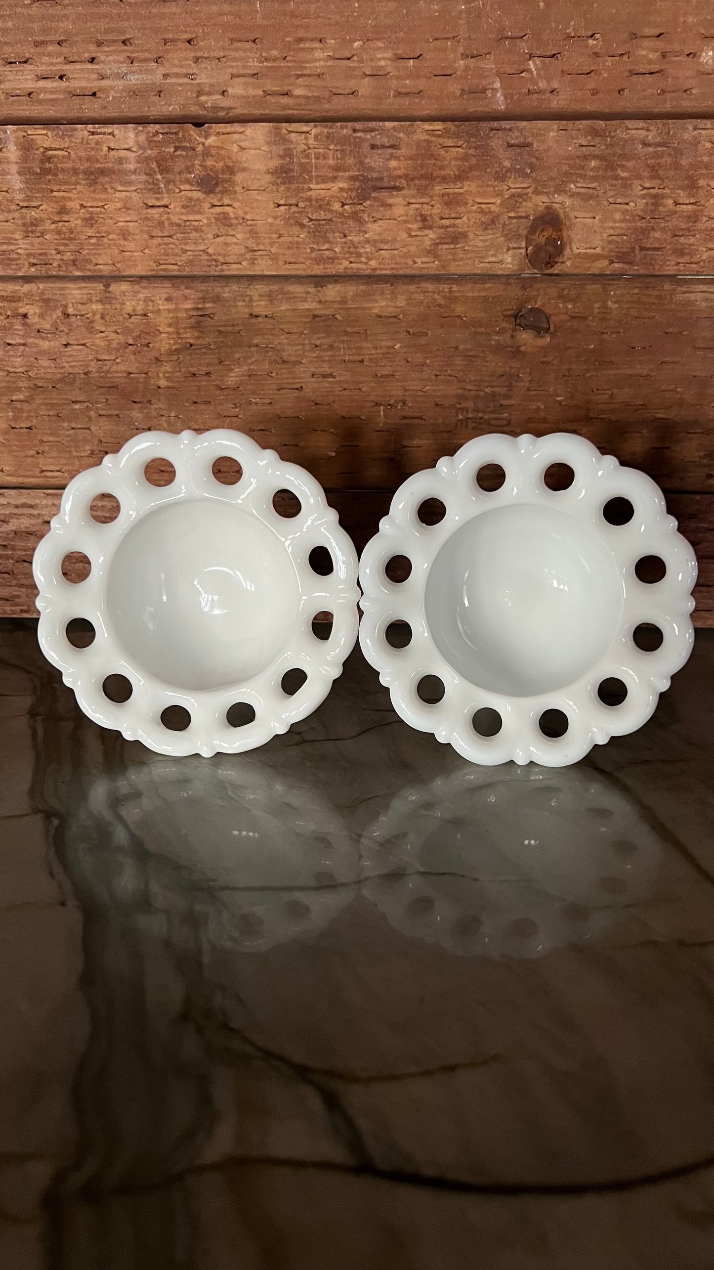 Milk Glass Candle Stick Holders