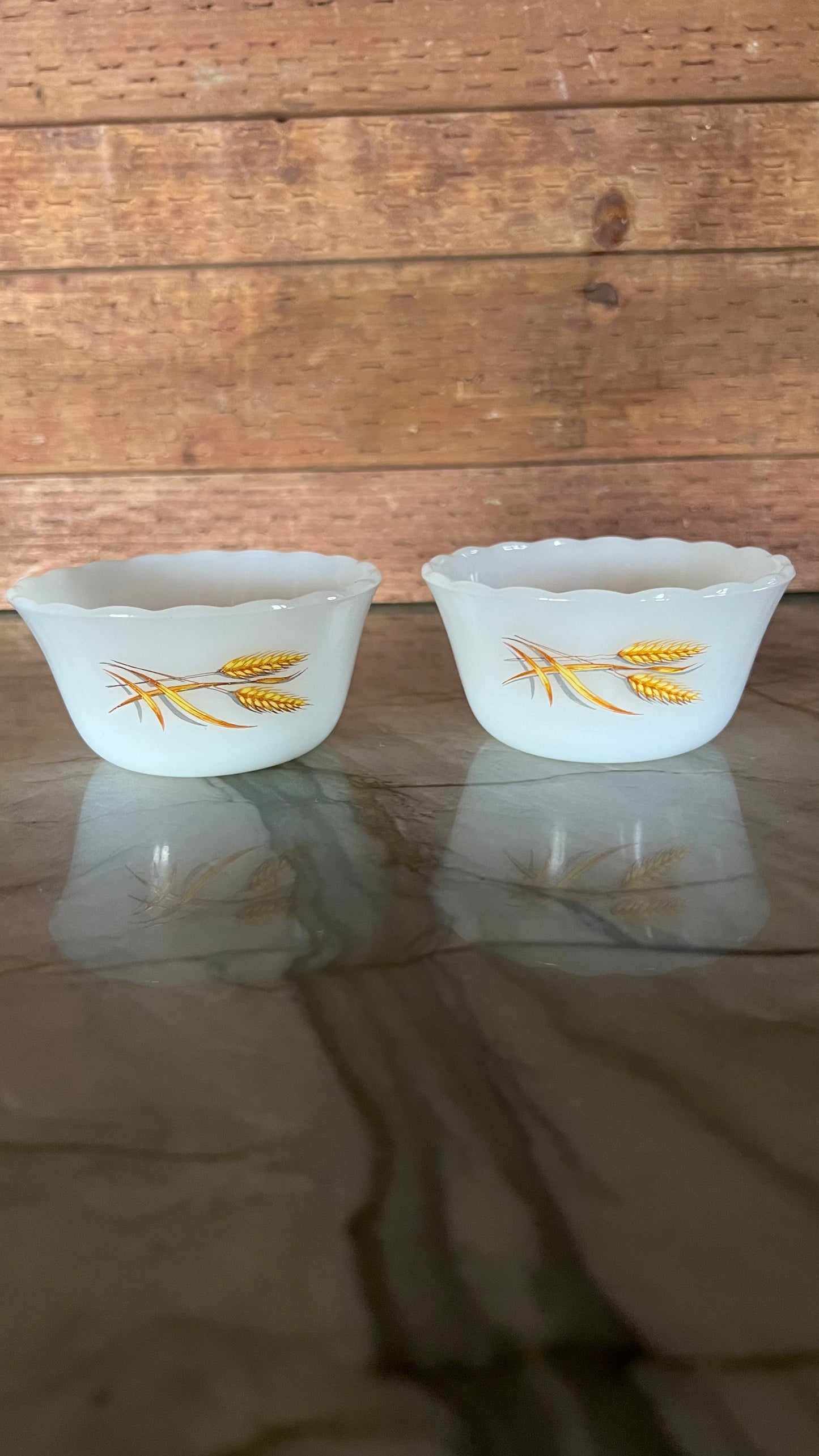 Fire King Golden Wheat Custard Dishes