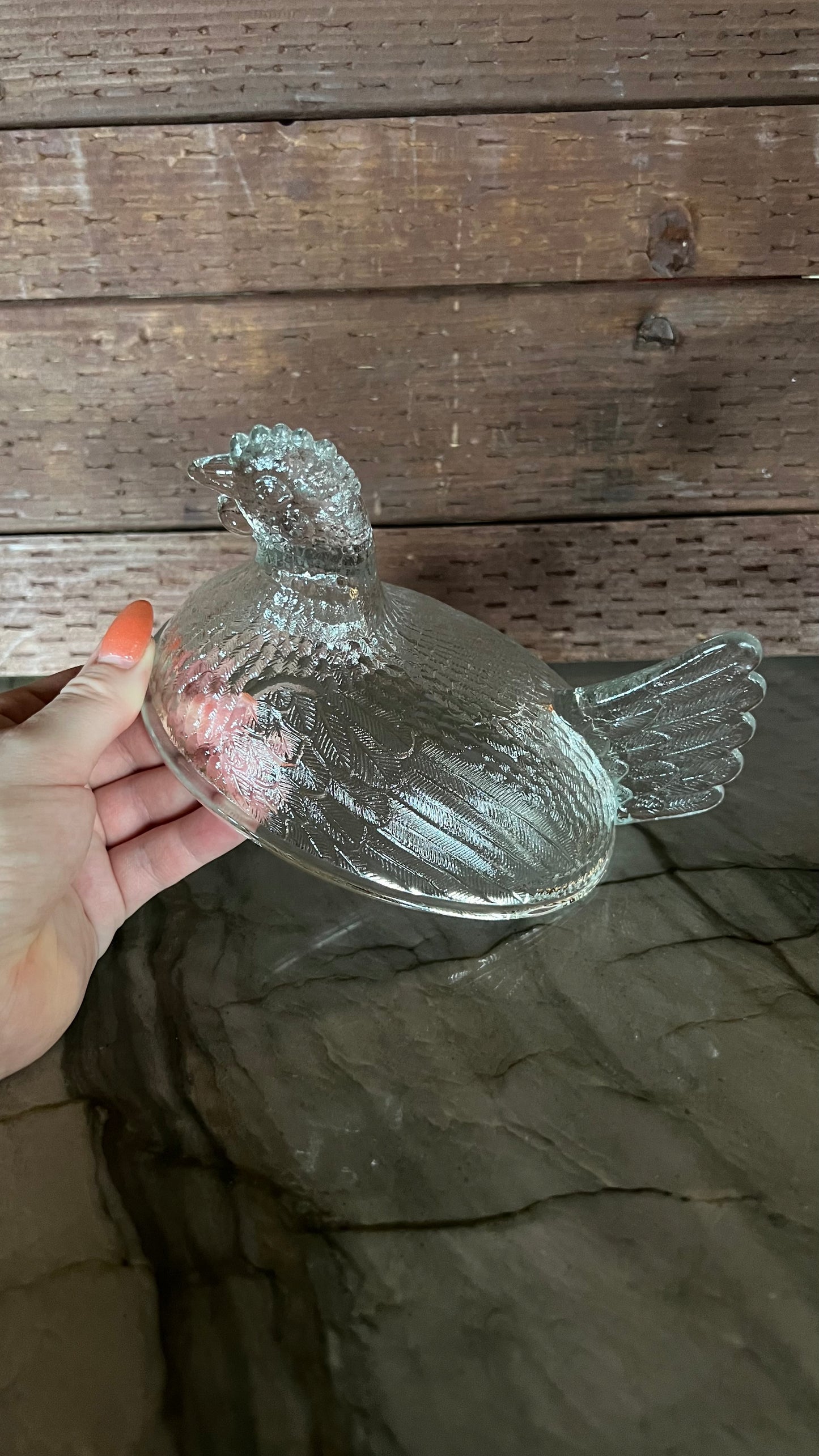 Indiana Glass Clear Chicken Dish