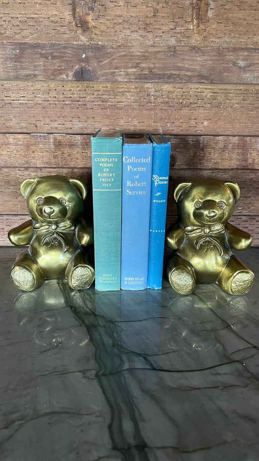 Brass Victor Teddy Bear Bookends